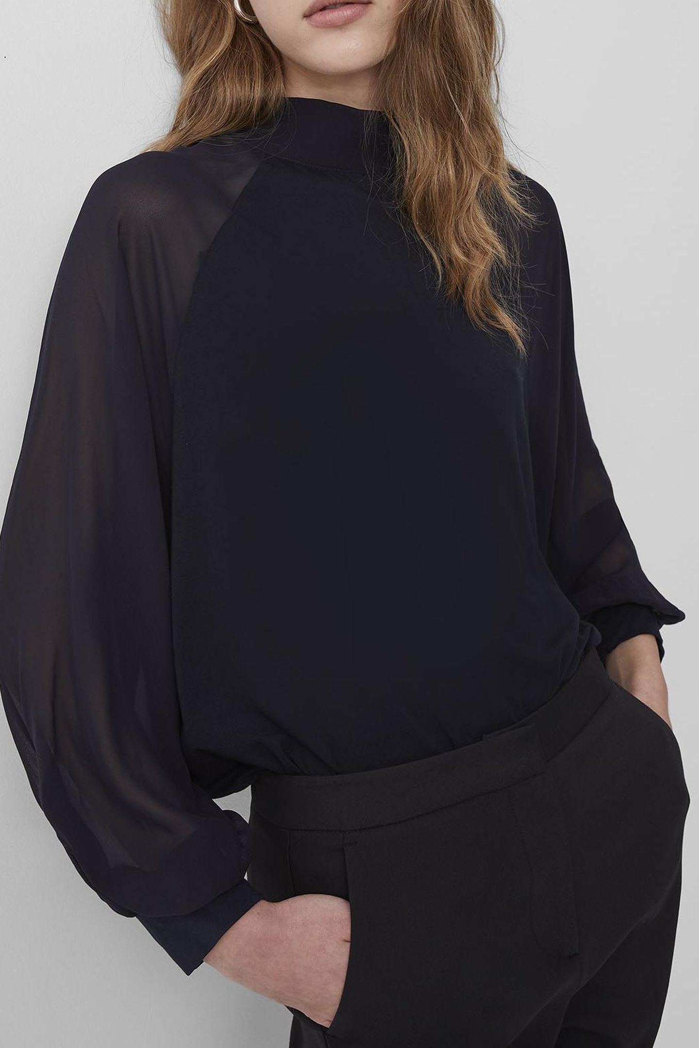 NOEMI JERSY HIGH NCK SWEATSHRT UTILITY BLUE 3