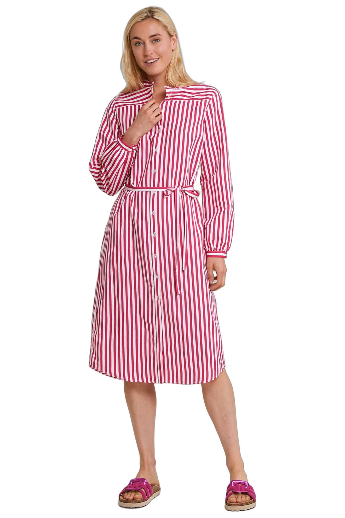 PINK/WHITE STRIPED LOOSE DRESS 1
