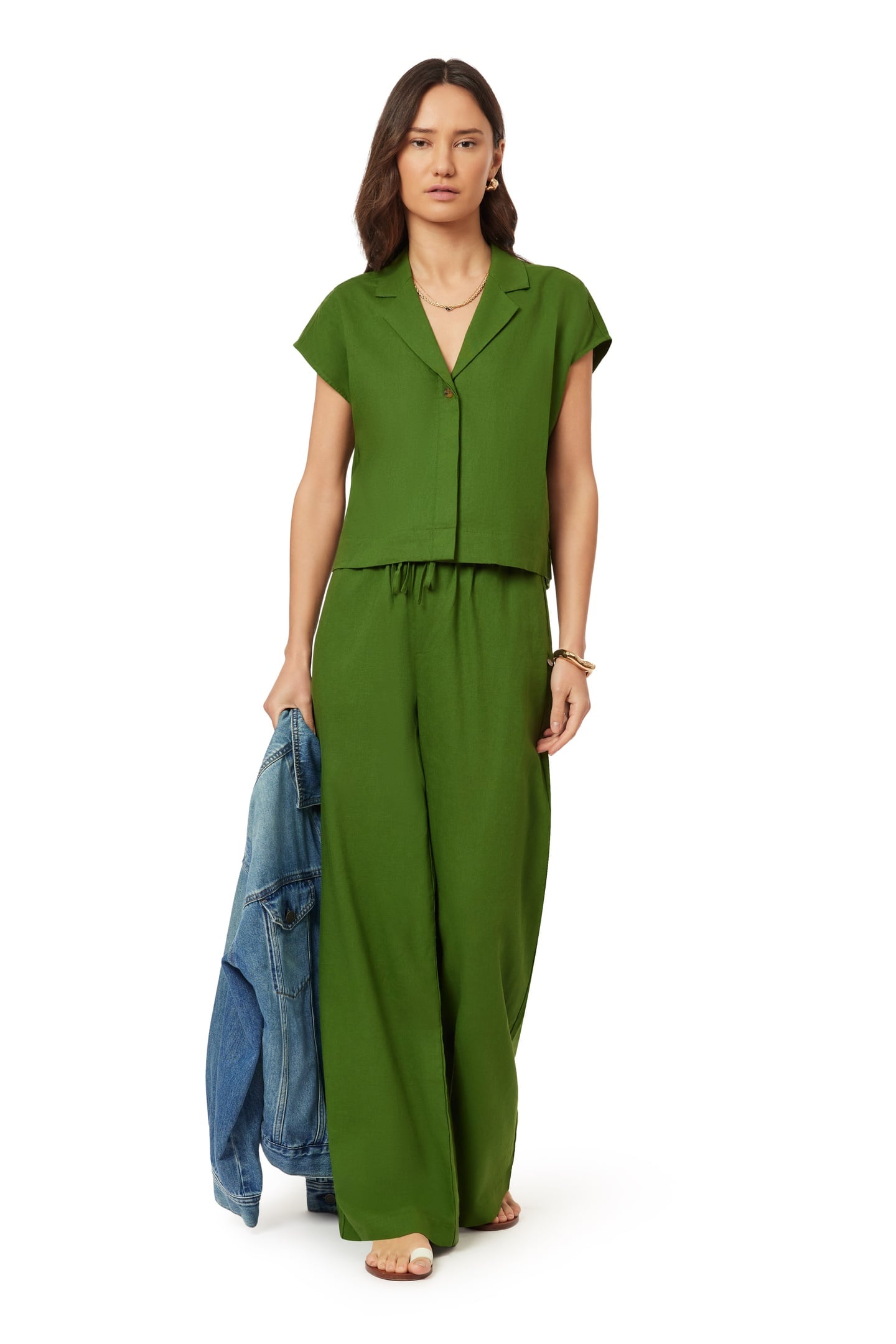 LOOSE DOLMAN SLEEVE TOP GARDEN GREEN 5