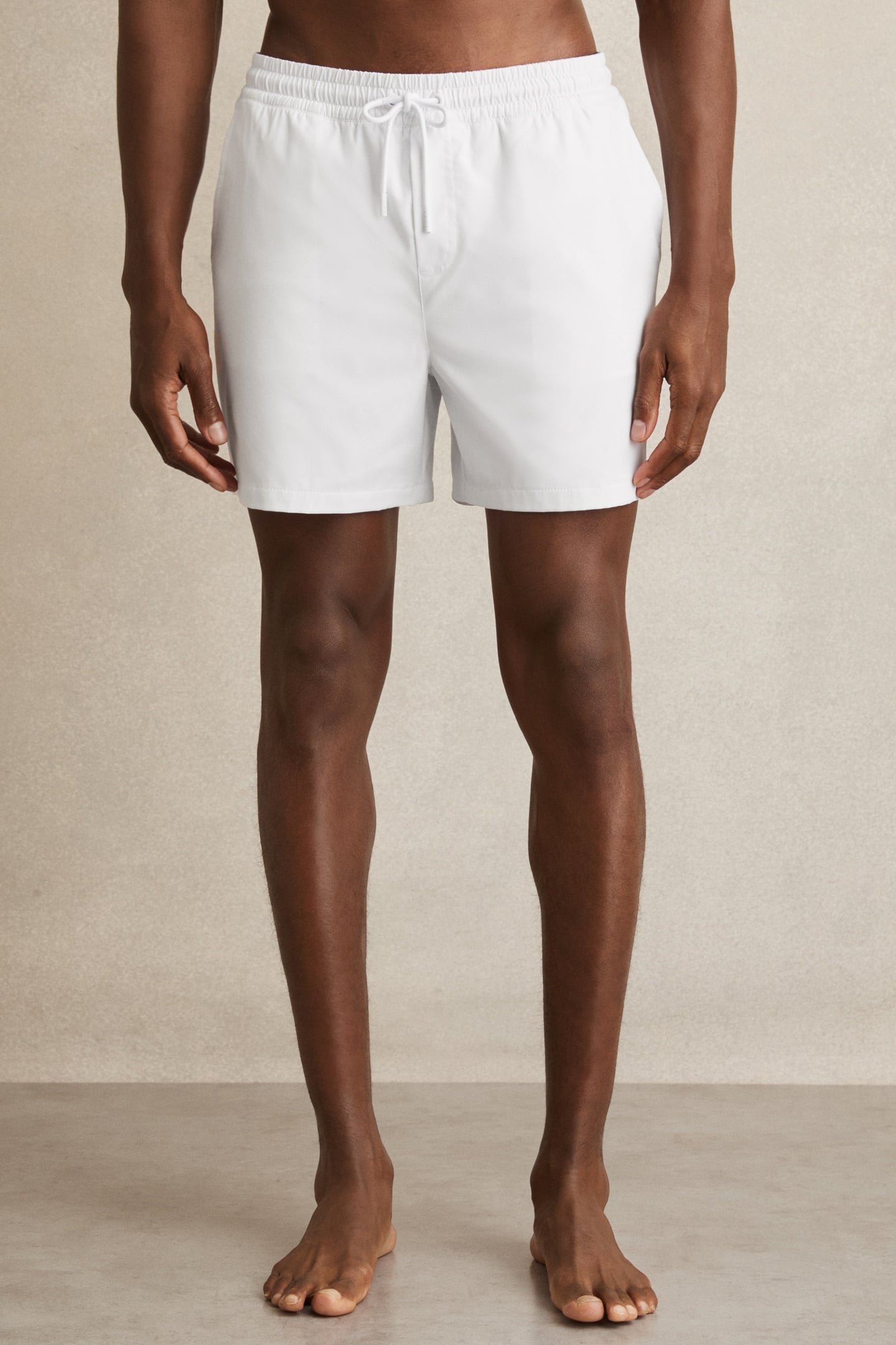 PLAIN DRAWSTRING SWIMSHORT WHITE 1