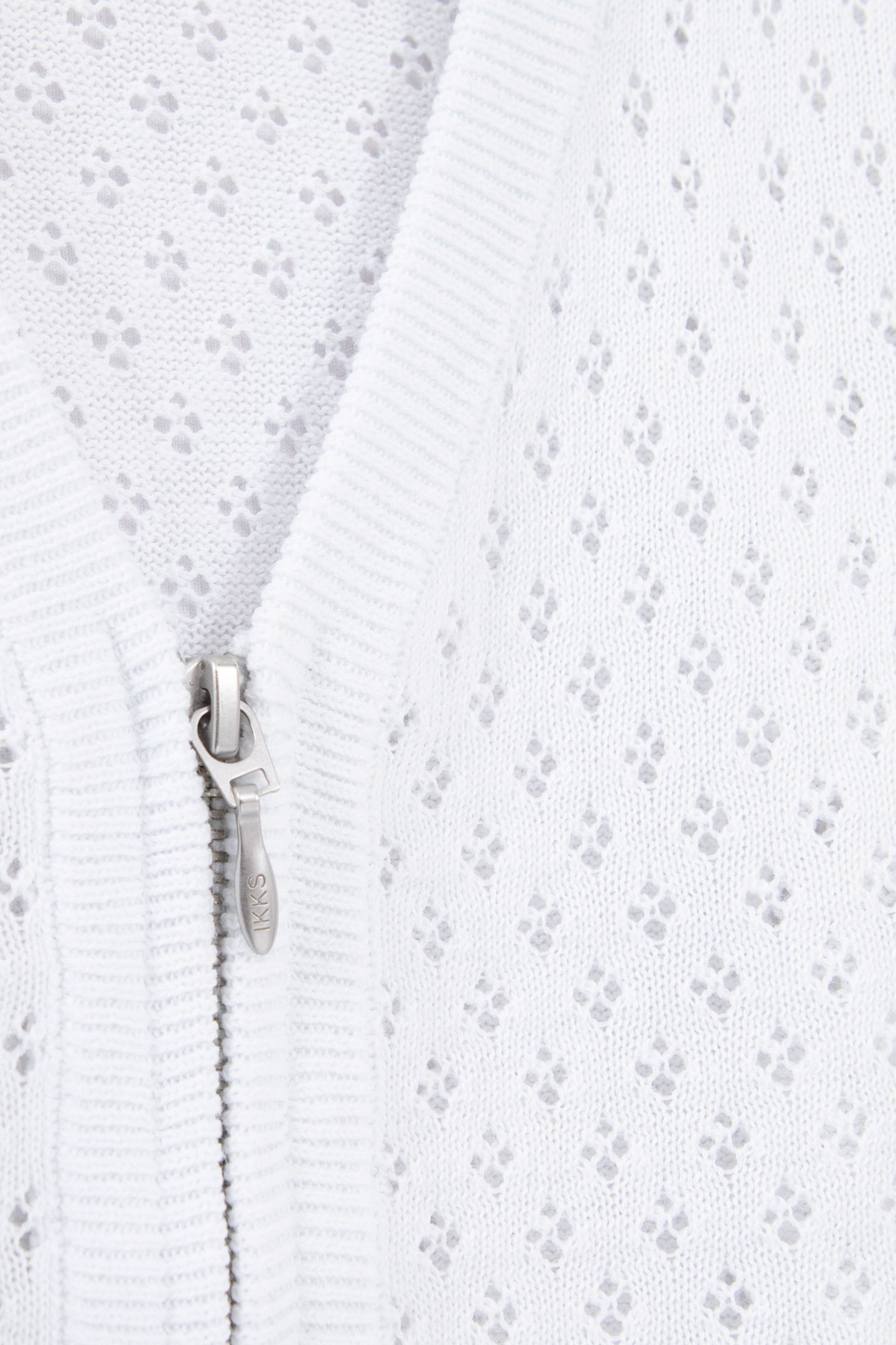 GIRLS' ECRU KNIT ZIPPED OPENWORK CARDIGAN 4