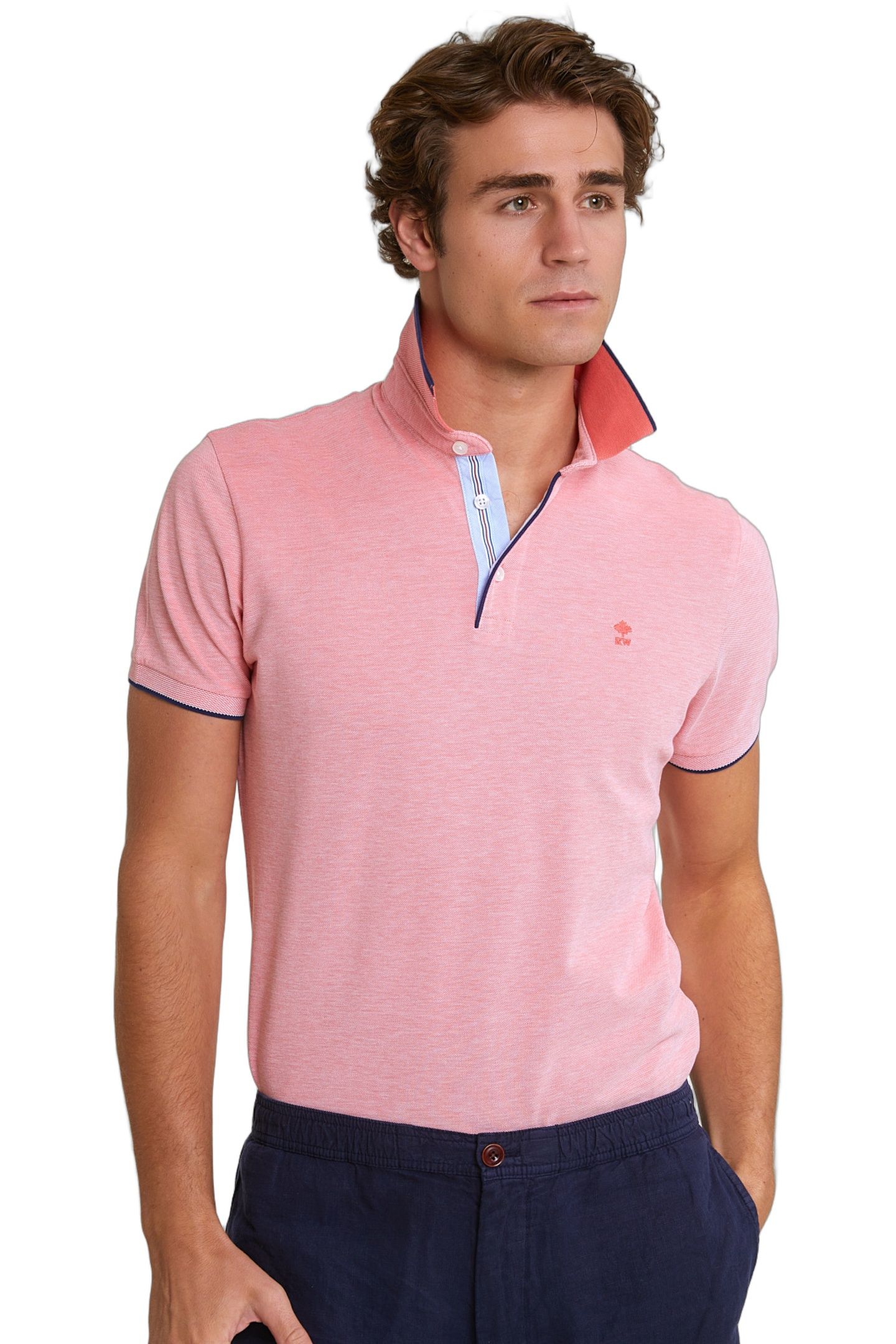 CUSTOM FIT COTTON STRETCH POLO LT SUNSET 1