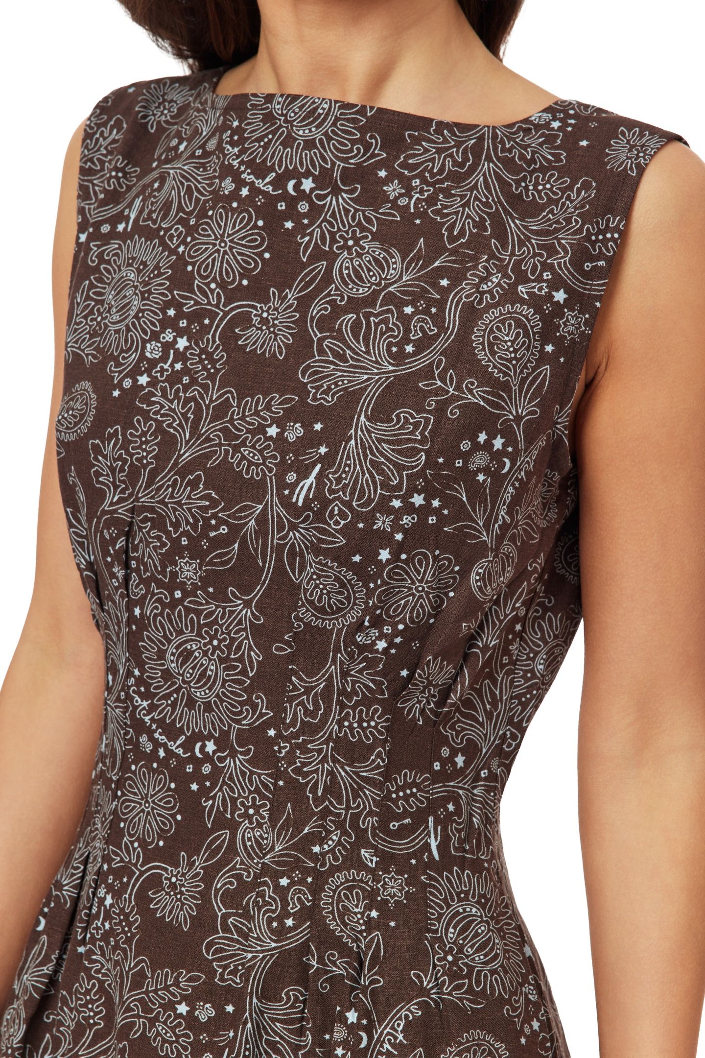 BOAT NECK DRESS HOT FUDGE ALL-OVER BANDANA 5