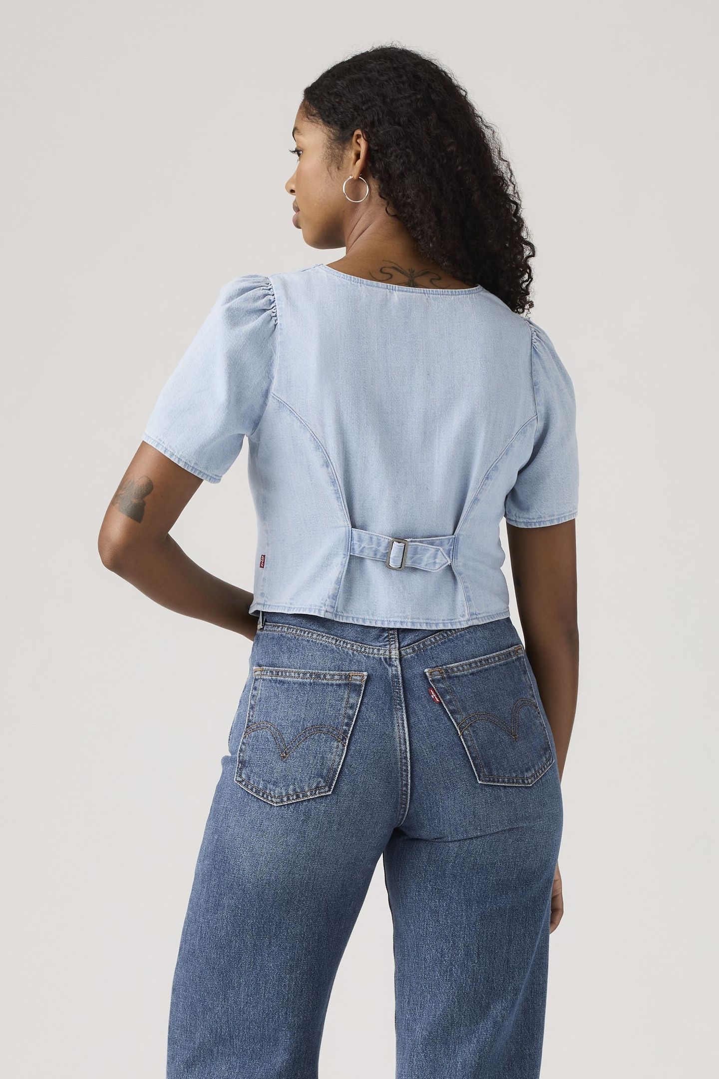 MOXIE SS SLIM DENIM BLOUSE 4