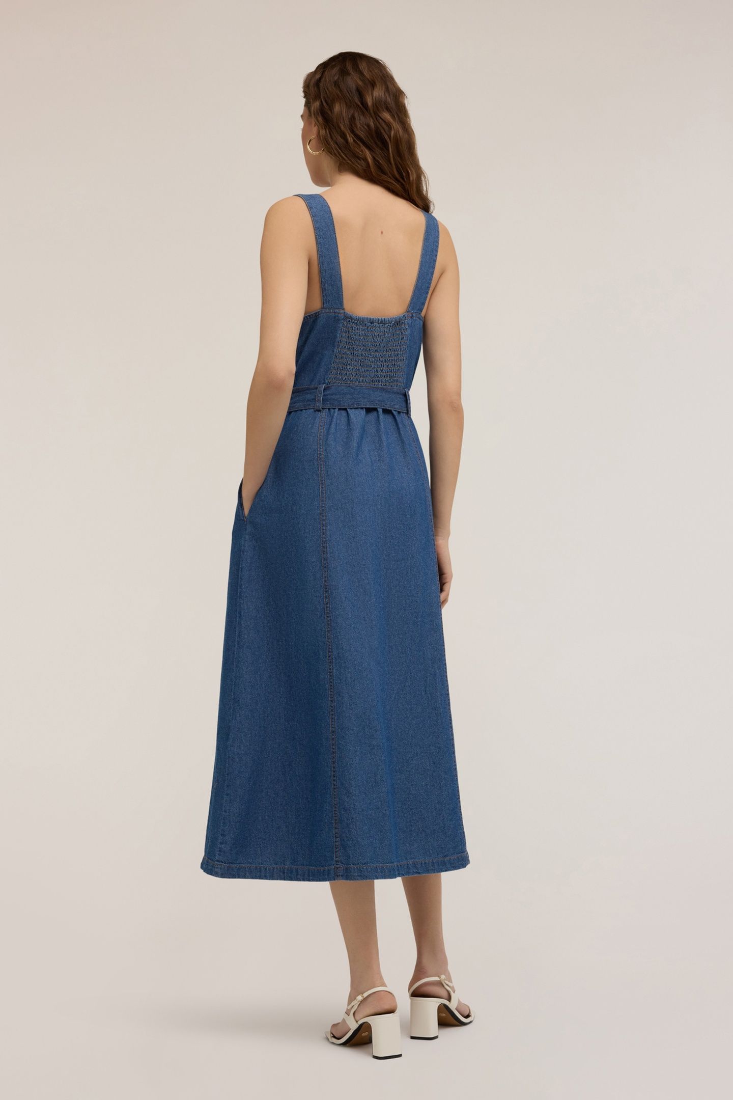 DRESS WITH BUTTONS IN LYOCELL BLEND DENIM BLUE 2