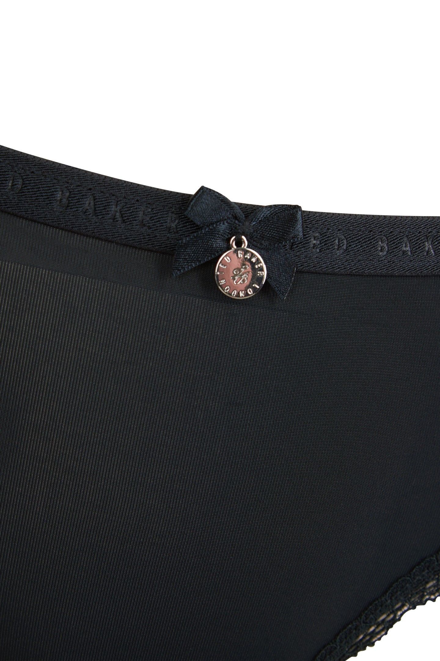 ZARIA 3PK SOLID BRIEF WITH LACE TRIM JET BLACK/EGRET/AZALEA 9