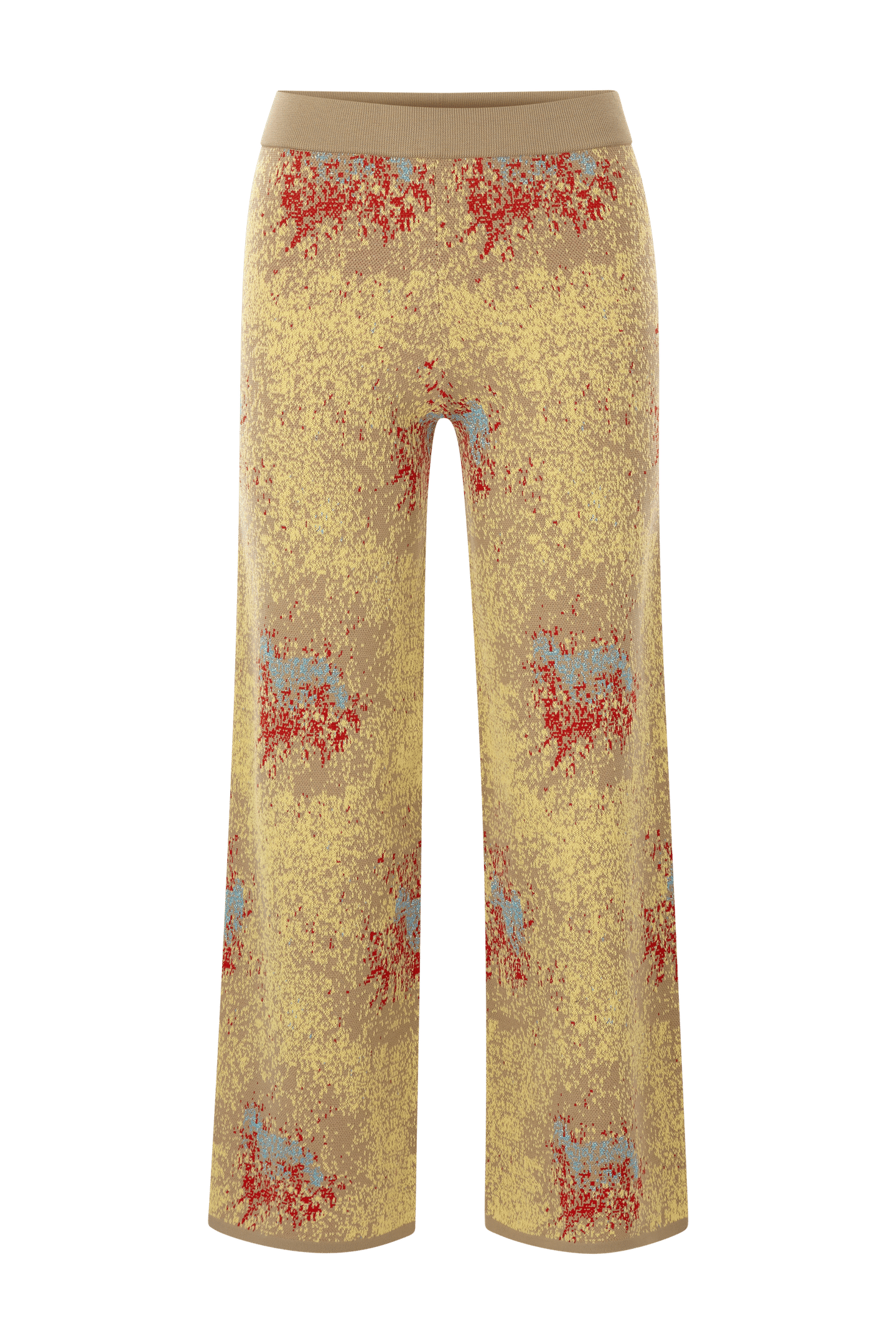 KNITTED JAQUARD PANTS CAFFEE LATTE 1