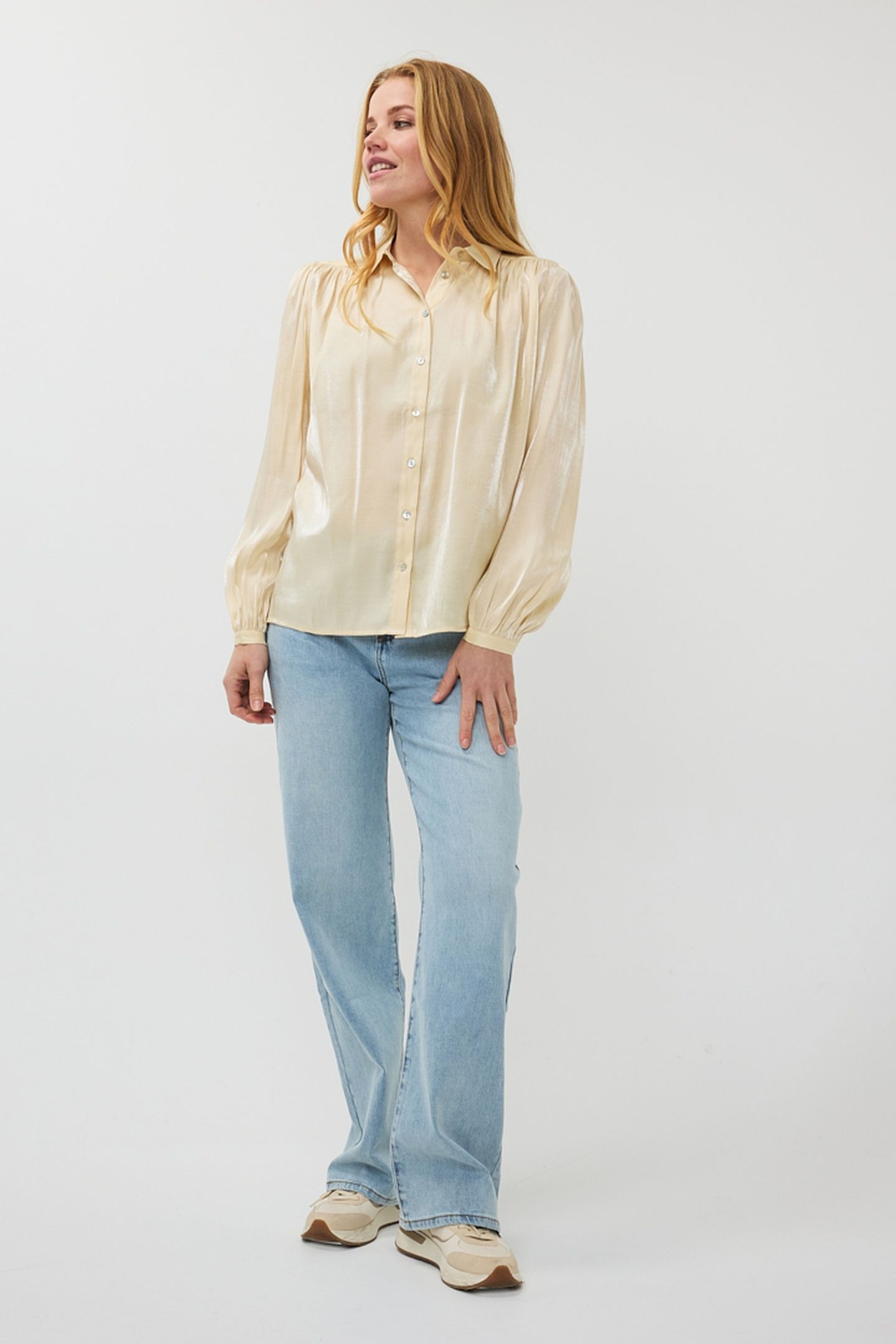 BLOUSE GATHERING CHANGEANT CHAMPAGNE 2