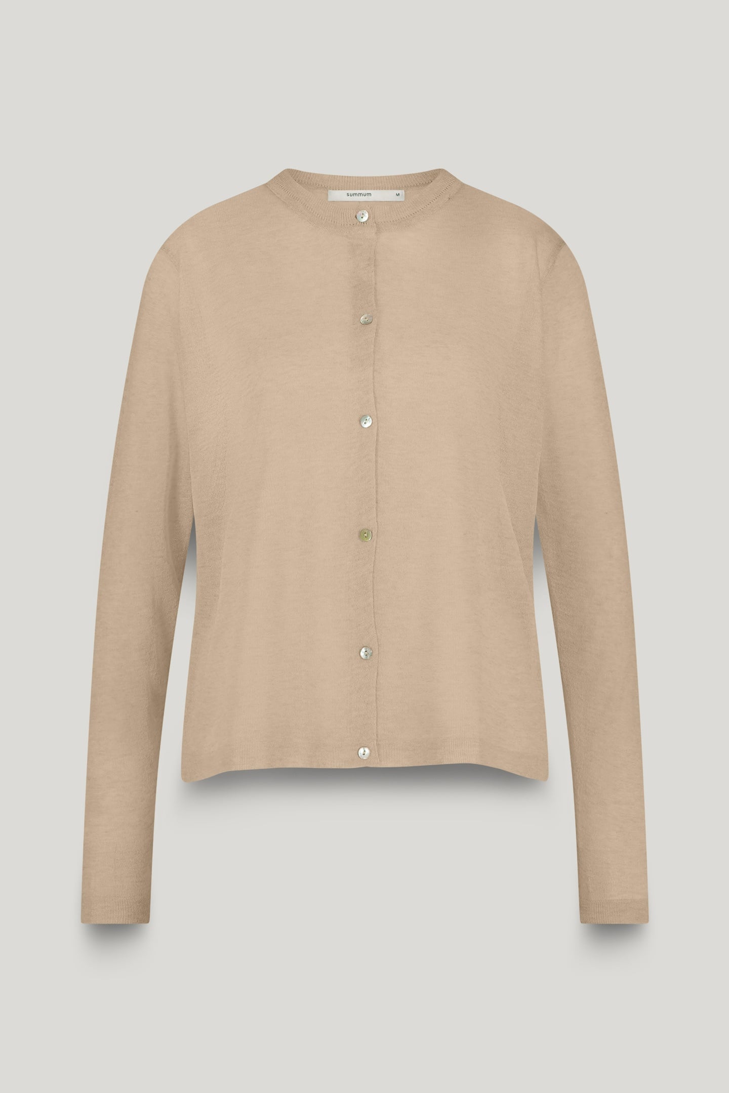 SHORT CARDIGAN REFINED VISCOSE BLEND KNIT SESAME 4