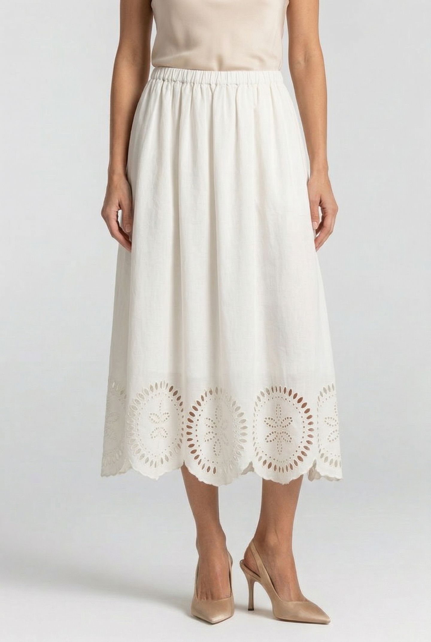 ESTELLA LINEN SKIRT SPEED WHITE 1