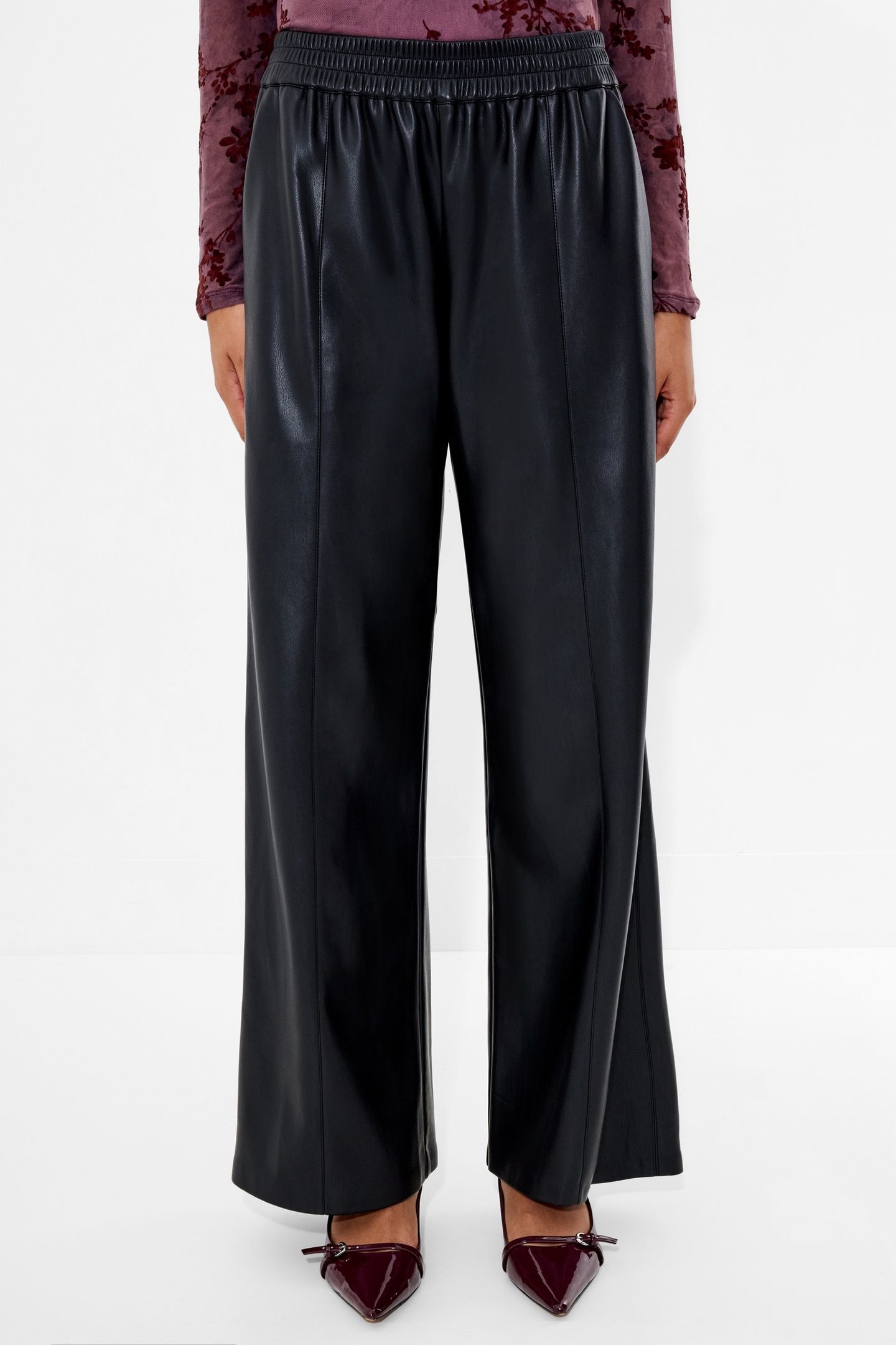 TASHER WIDE LEG PU TROUSER BLACK 3