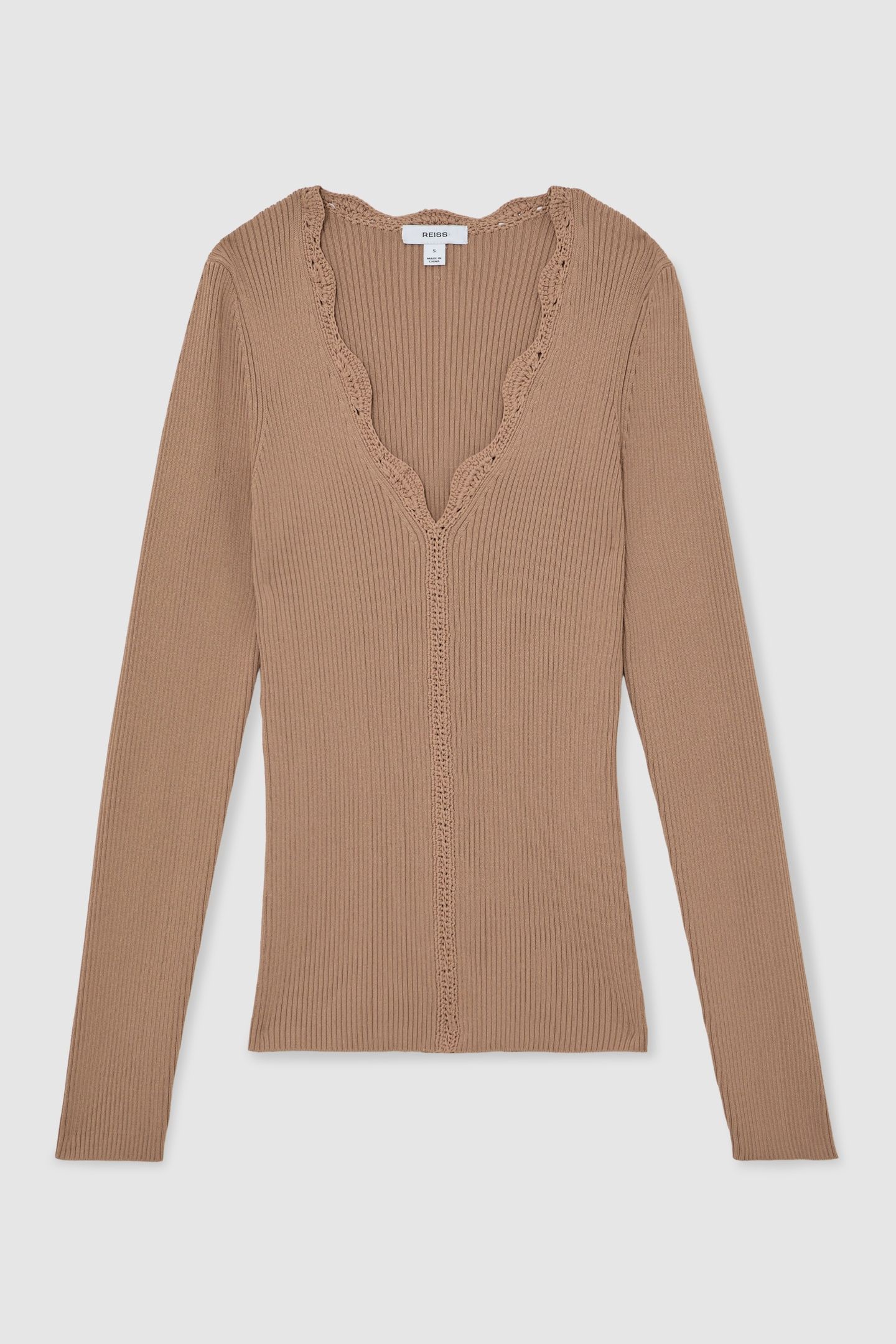 CROCHET STITCH TOP TAUPE NEUTRAL 4