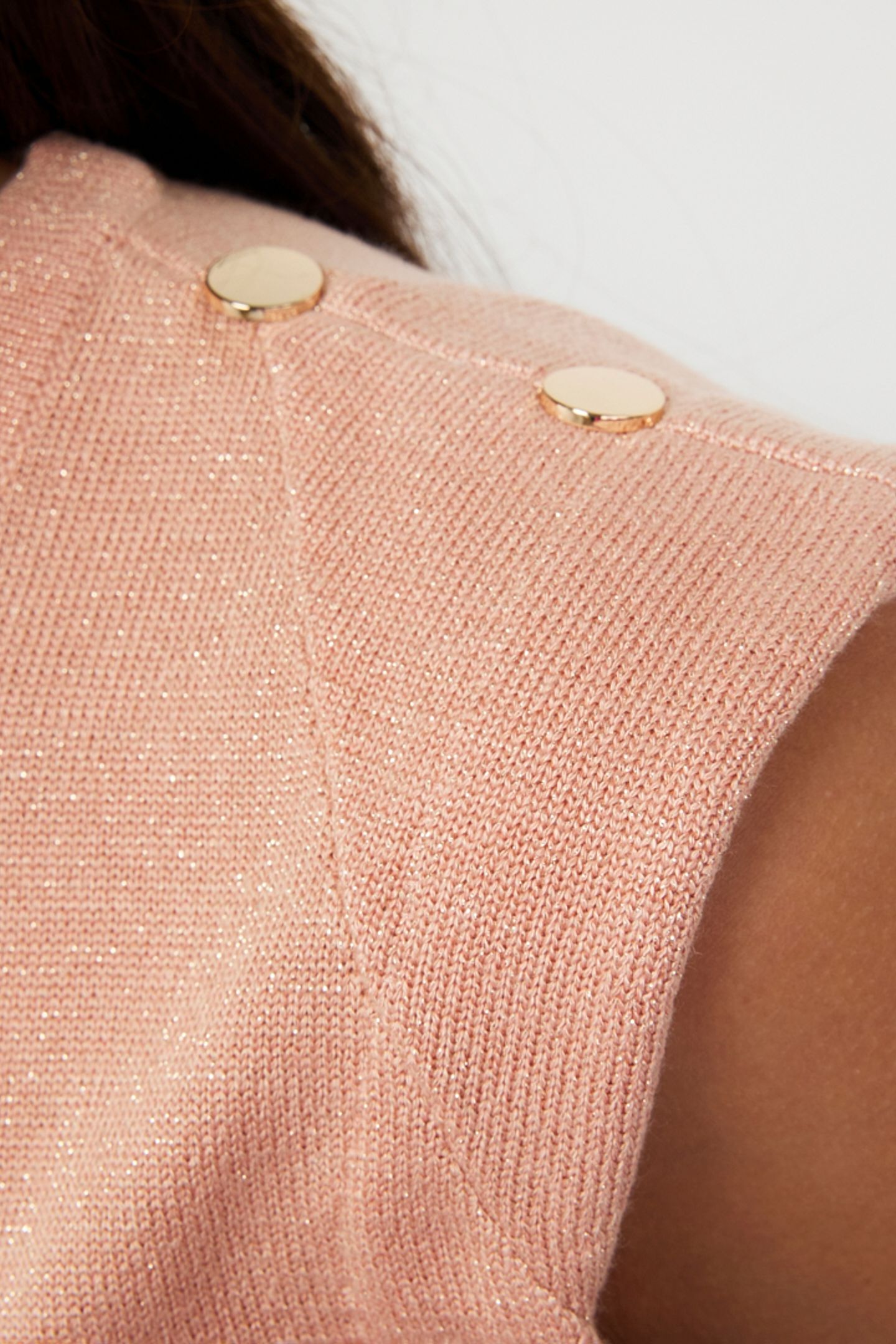 SWEATER SLV/LSS STRIPES LUREX LIGHT APRICOT 9