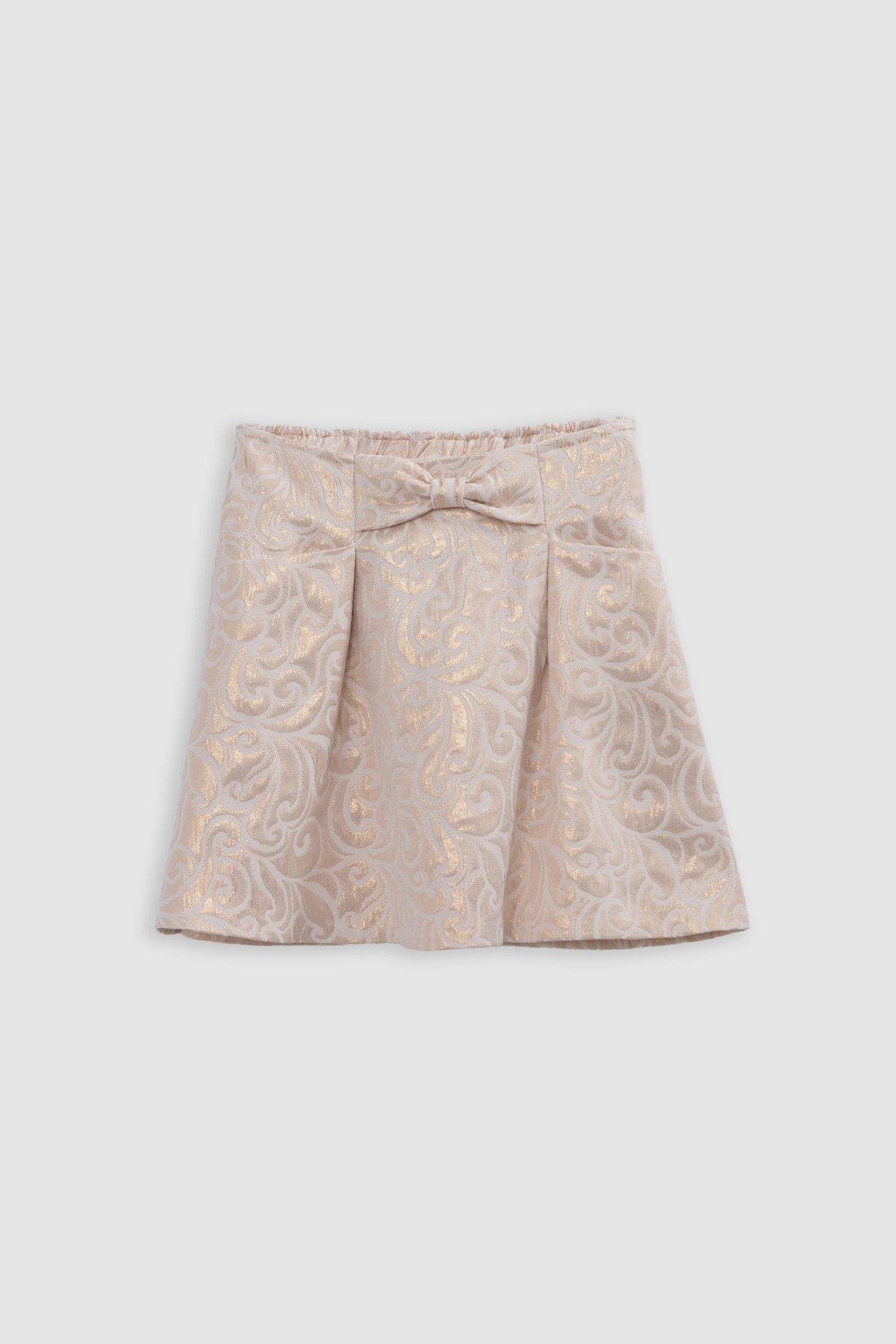 GOLD BAROQUE JACQUARD SHORT SKIRT 1