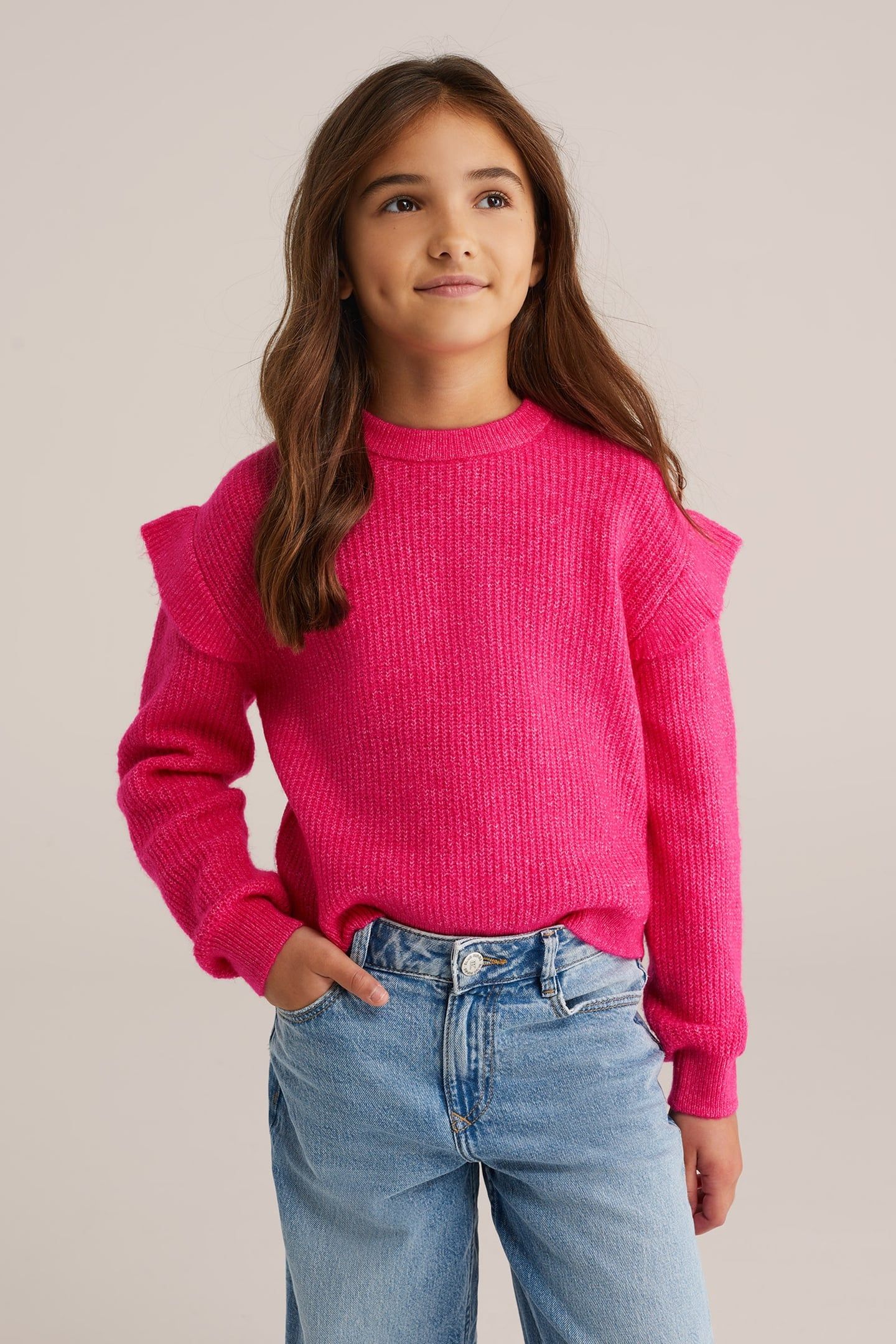KNITTED PULLOVER BRIGHT PINK 1