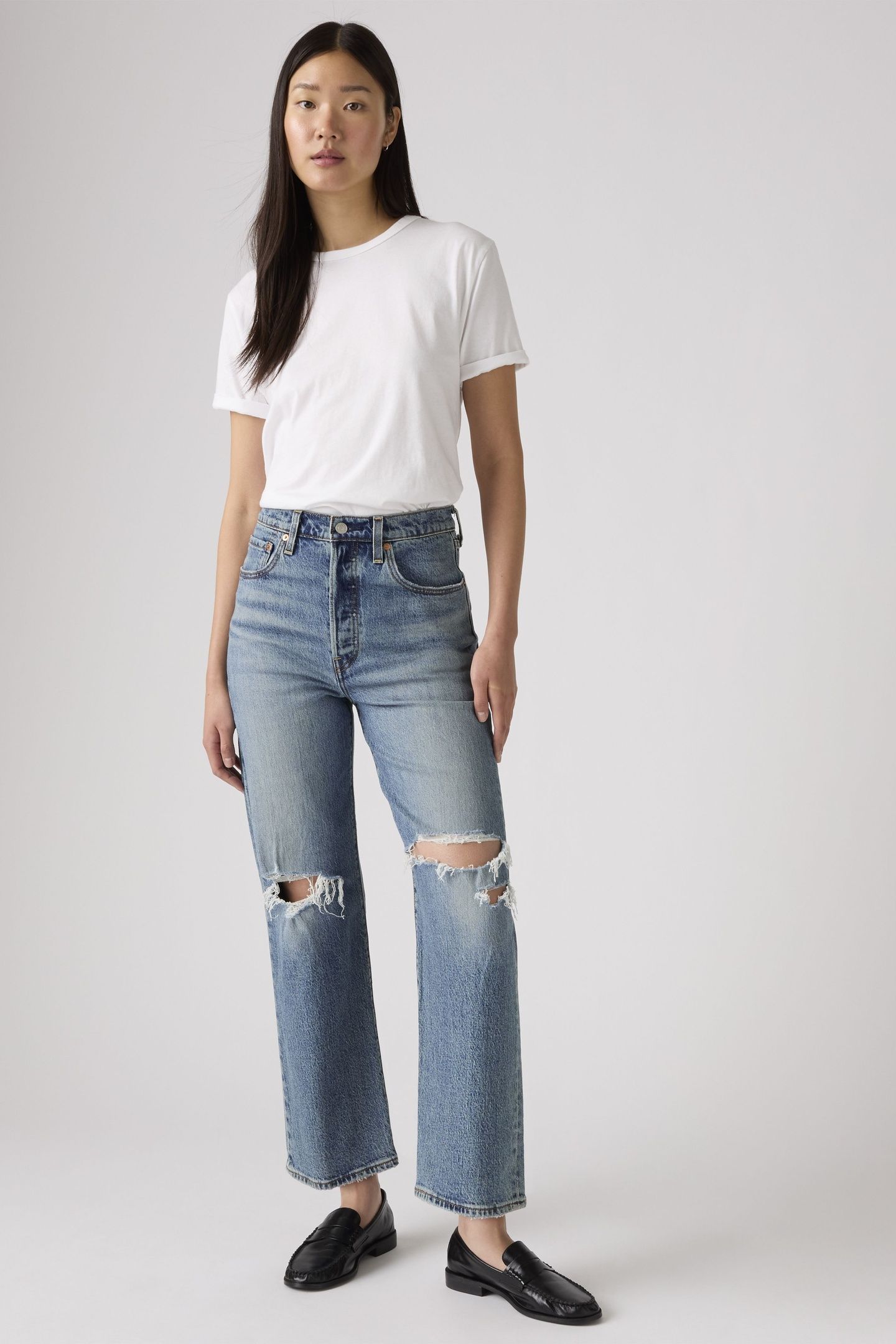 RIBCAGE STRAIGHT ANKLE JEANS 1