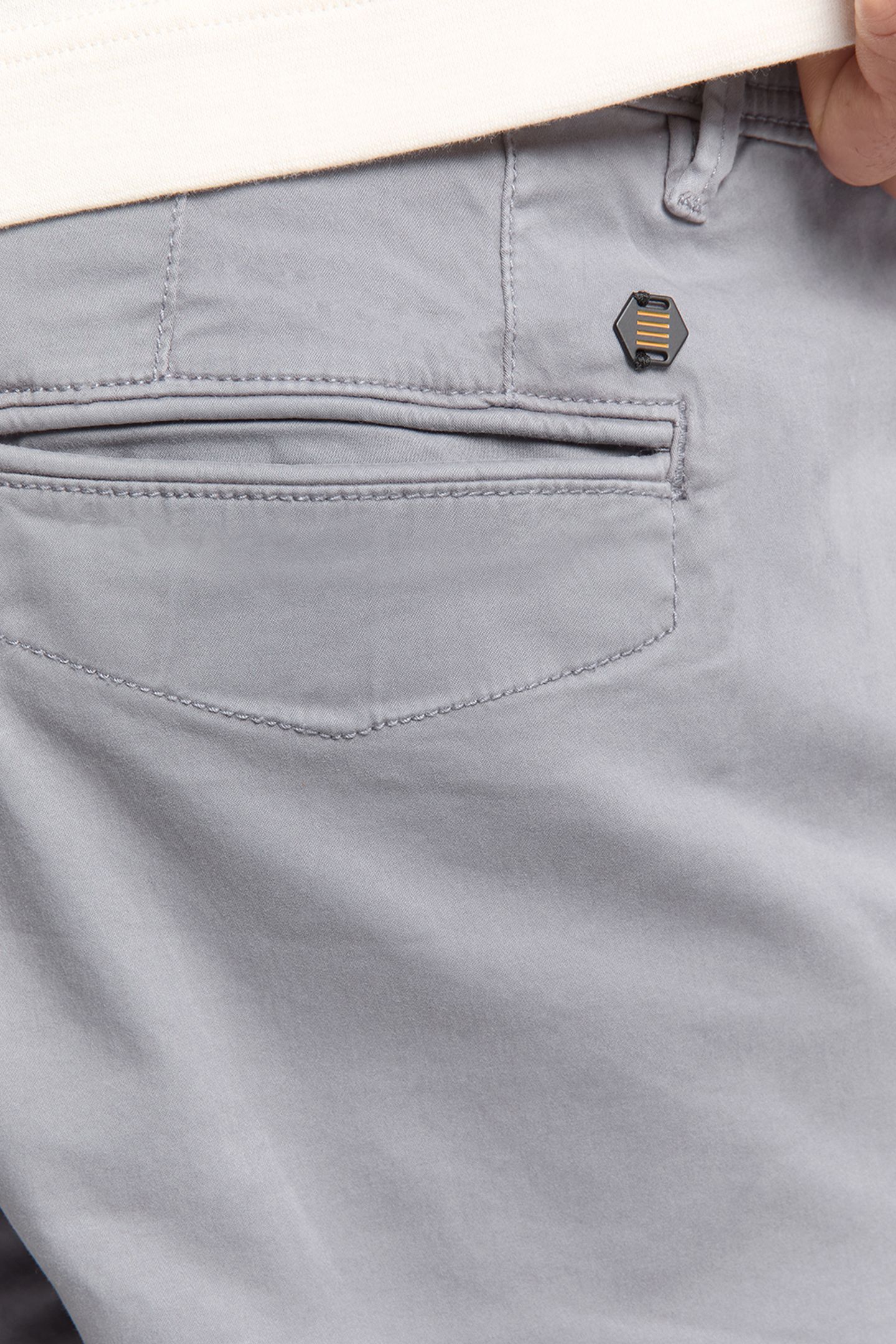 SHORT CHINO GARMENT DYED TWILL STRETCH WASHED BLUE 7