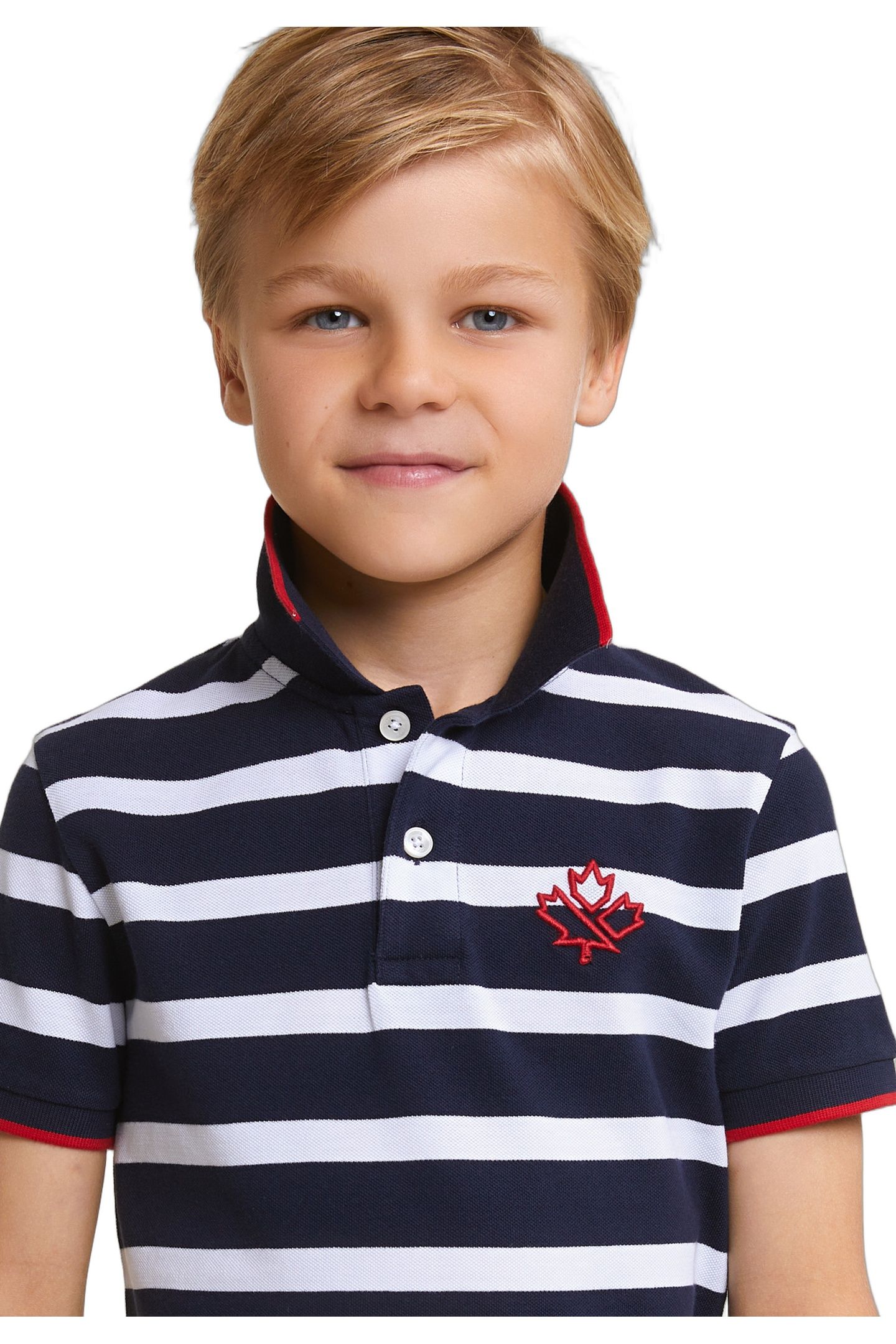 CUSTOM FIT SPORTY STRIPED POLO NAVY 4