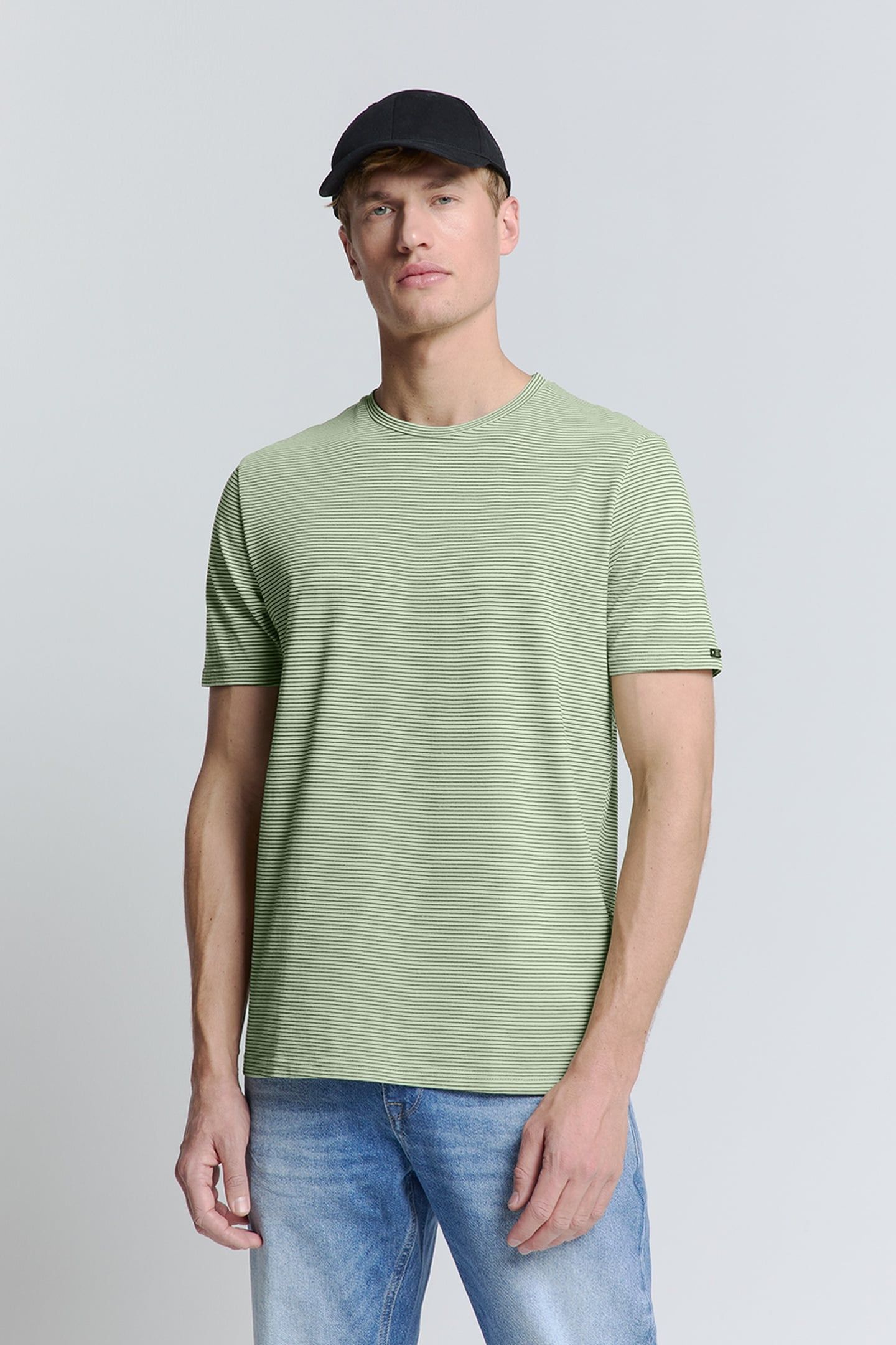 T-SHIRT CREWNECK STRIPES MINT 1