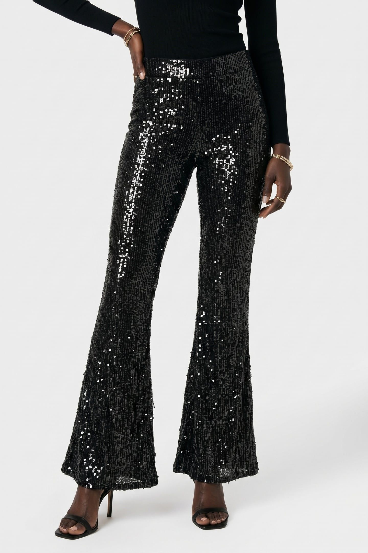 CHER SEQUIN TROUSERS GREY 1