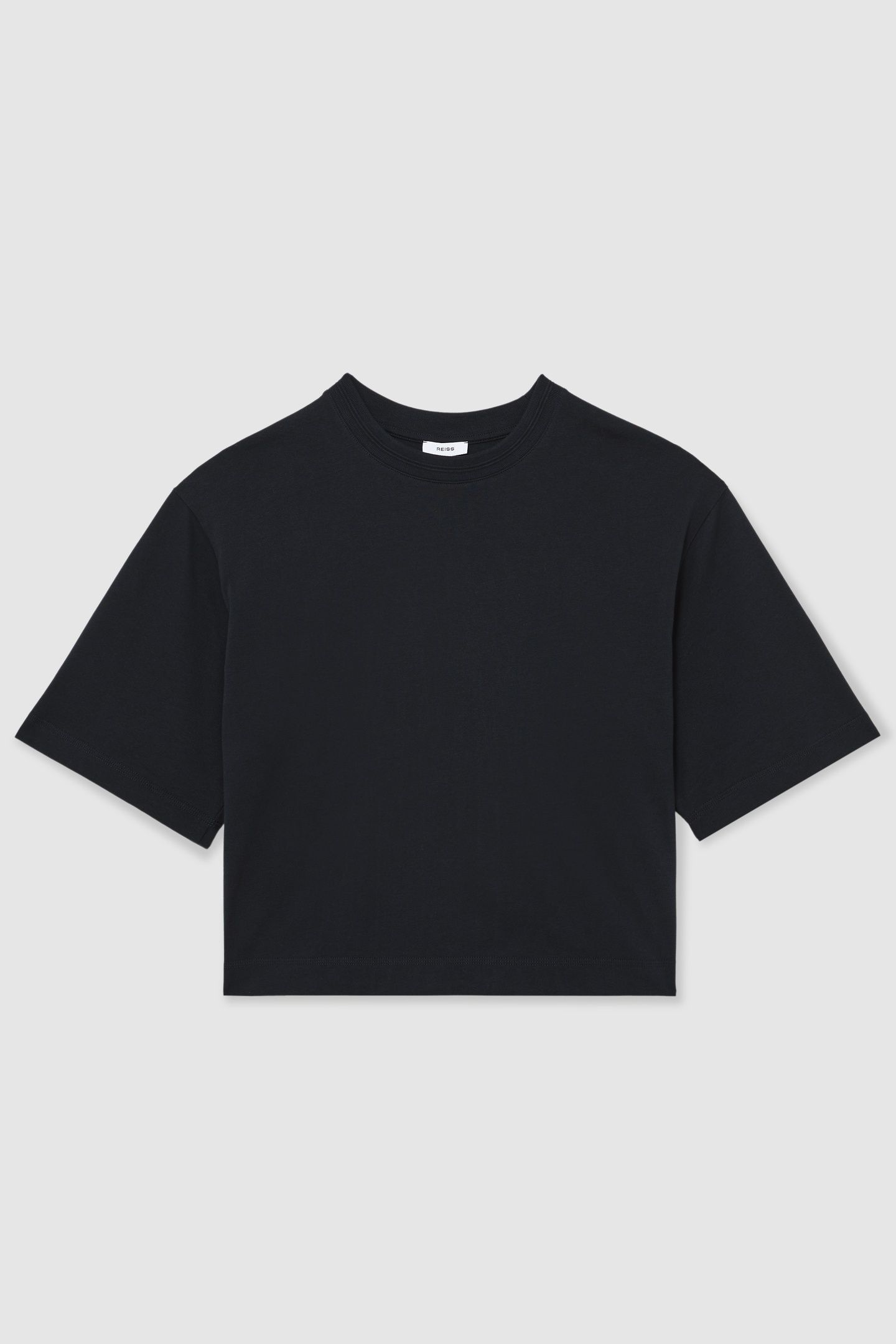 RIB NECK DETAIL T-SHIRT NAVY 4