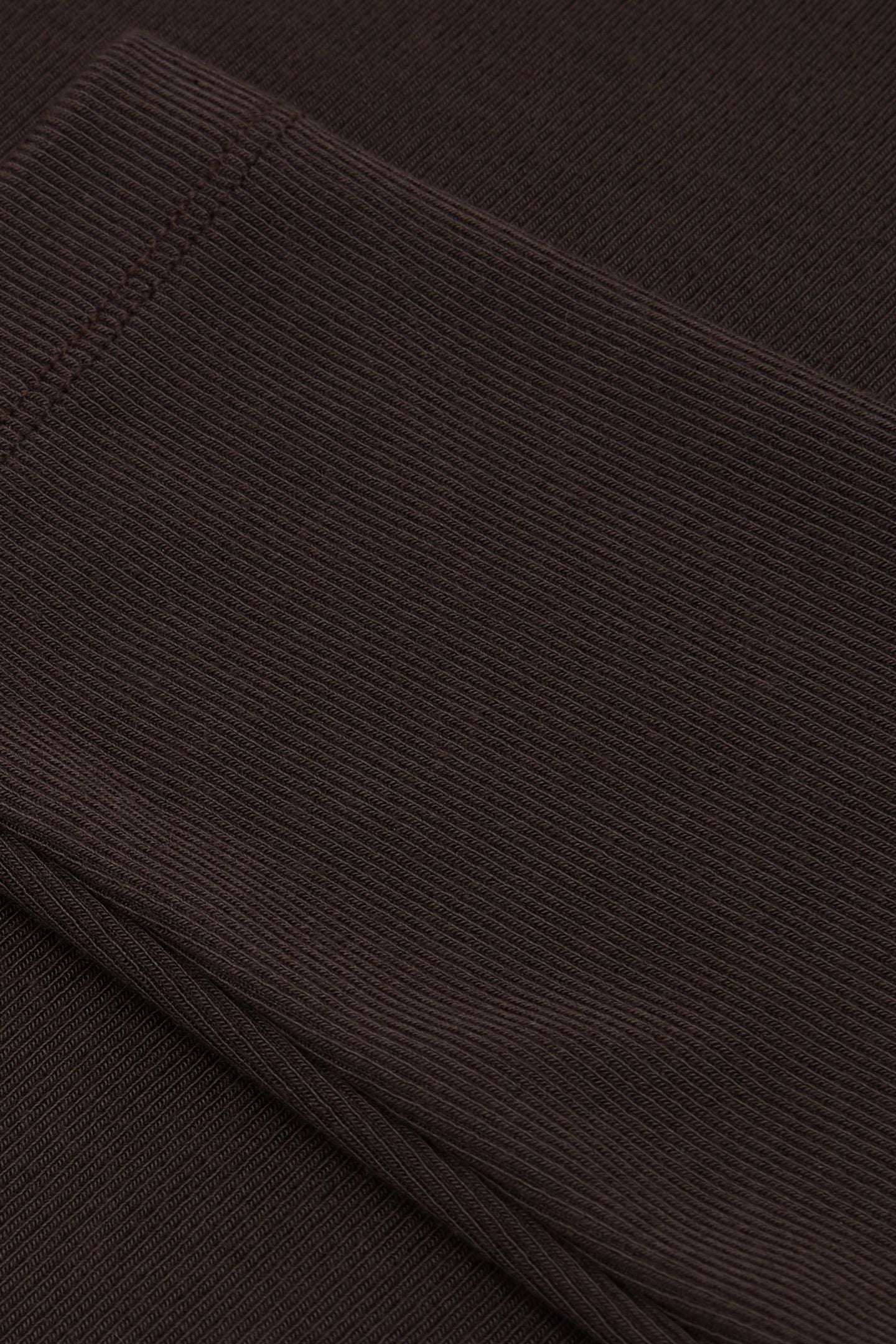 ASYMMETRIC NECK LONG SLEEVE TOP CHOCOLATE BROWN 5