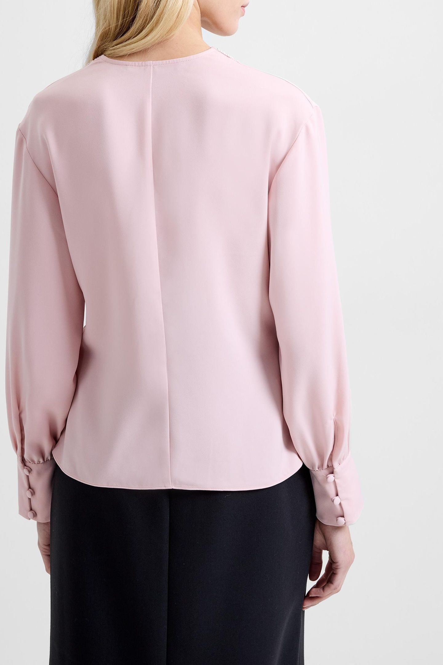LAUREL CREPE PEPLUM TOP PEACH PINK 3