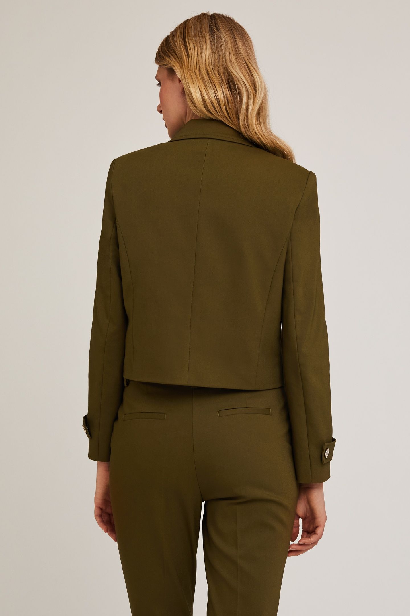COTTON BLEND SPENCER JACKET MILITARY GREEN 2