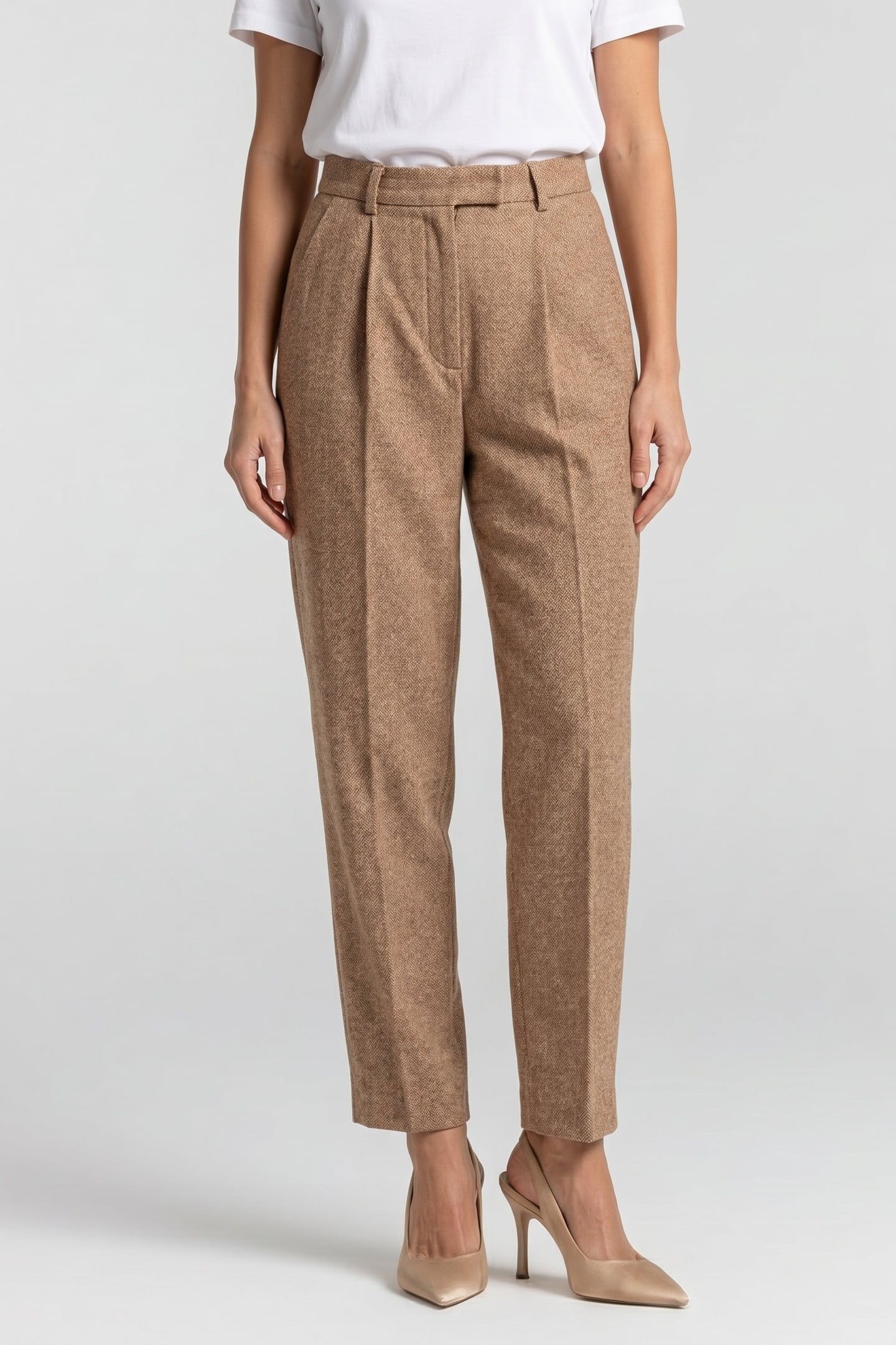 NENA TWEED TROUSER BEIGE 1