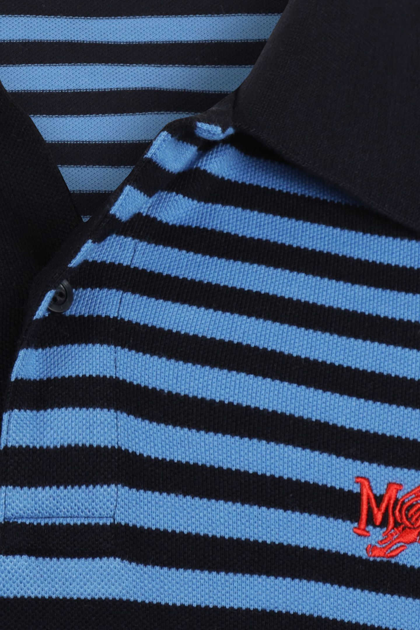 PIQUE STRIPE POLO MEDIUM BLUE 6