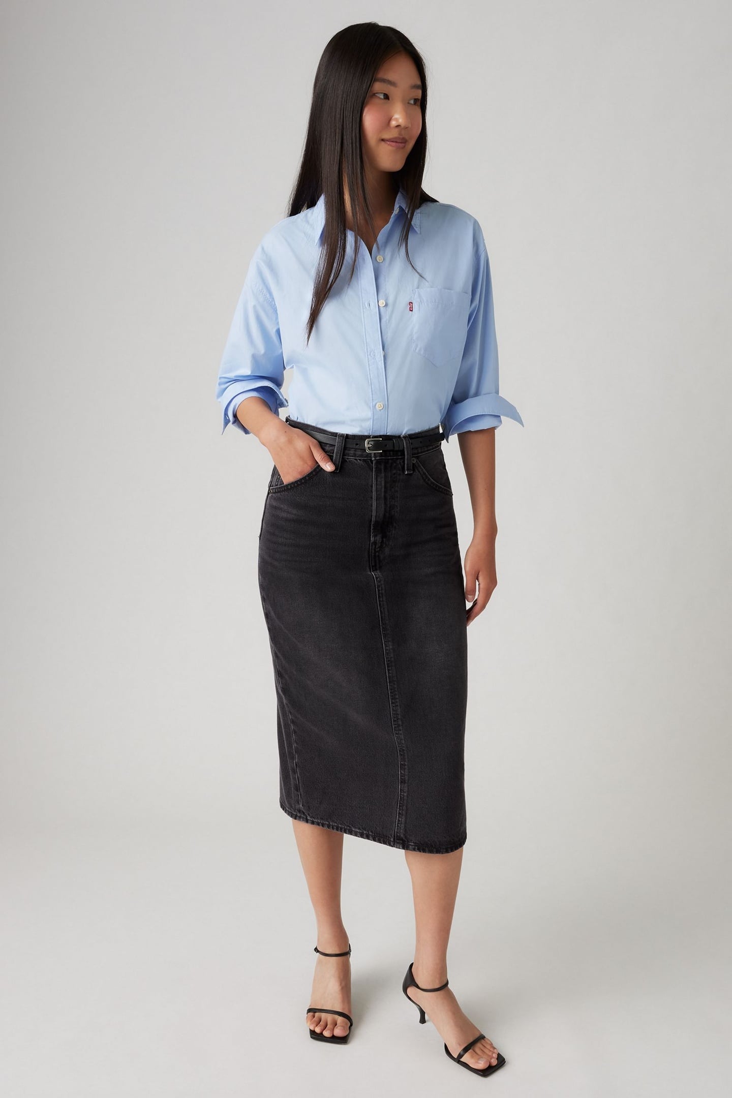 HIGH RISE BACK SLIT SKIRT 1