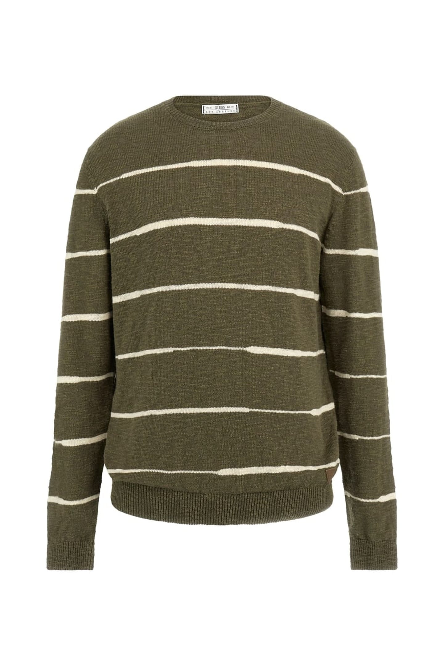 GUESS ECO GRIER CN LS STRIPED OLIVE QUICKSAND IRRE 6