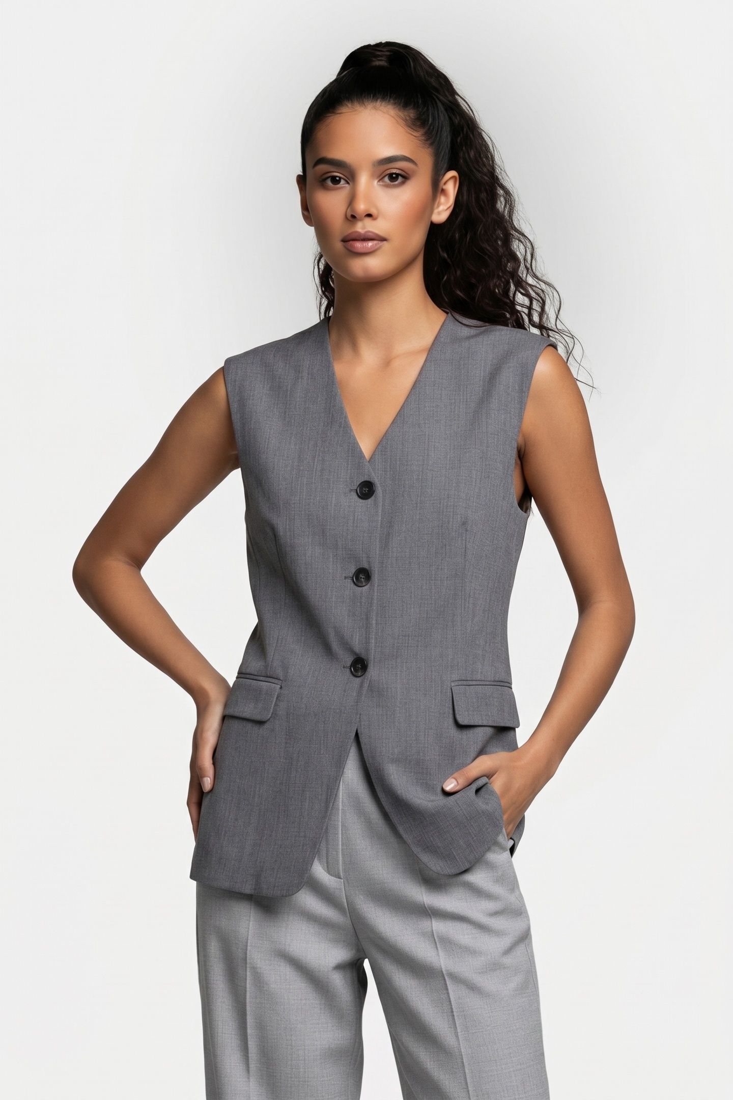 LOUISA VEST GREY 1