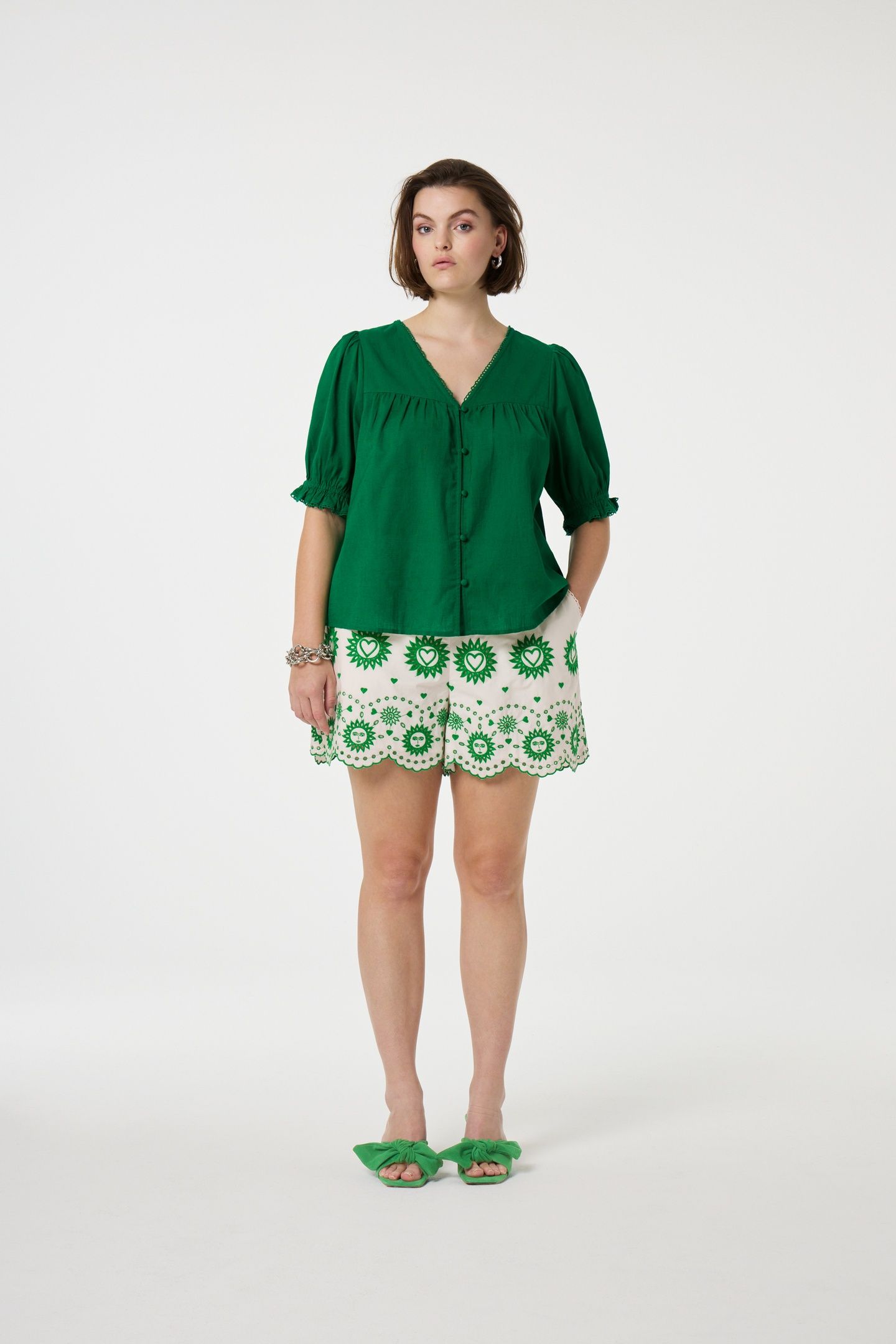 JUNO BLOUSE GREEN GLOW 1