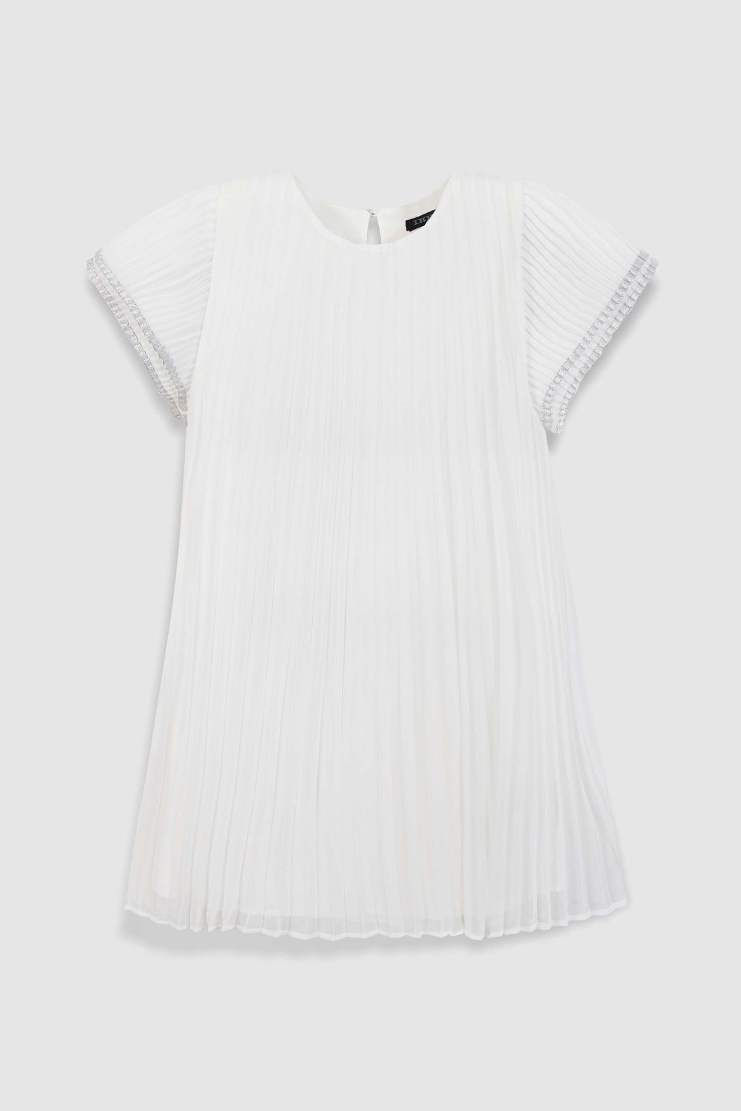 WHITE DOUBLE-SLEEVED PLEATED DRESS 1