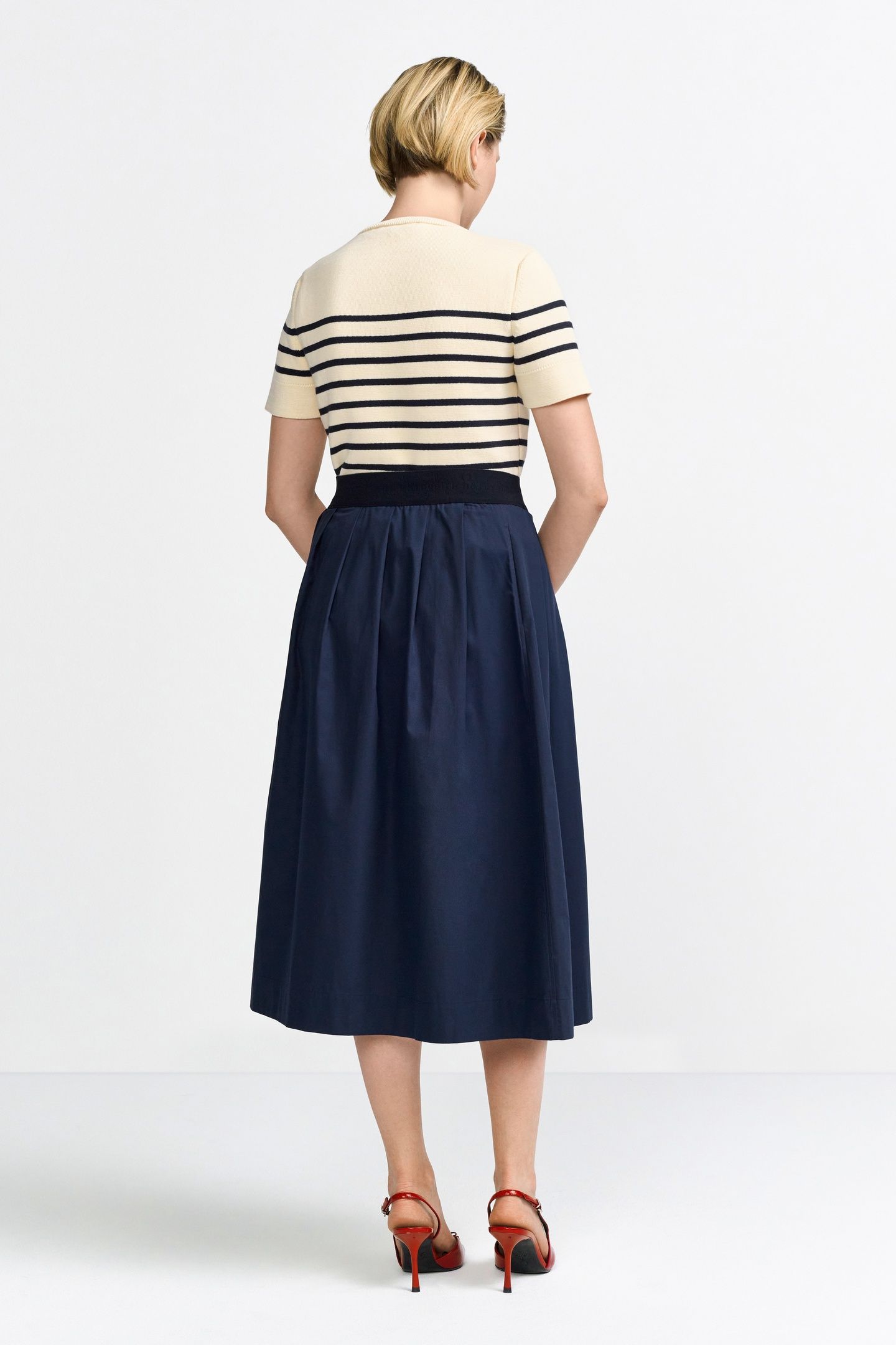 COTTON MIDI SKIRT ORGANIC MIDNIGHT BLUE 3