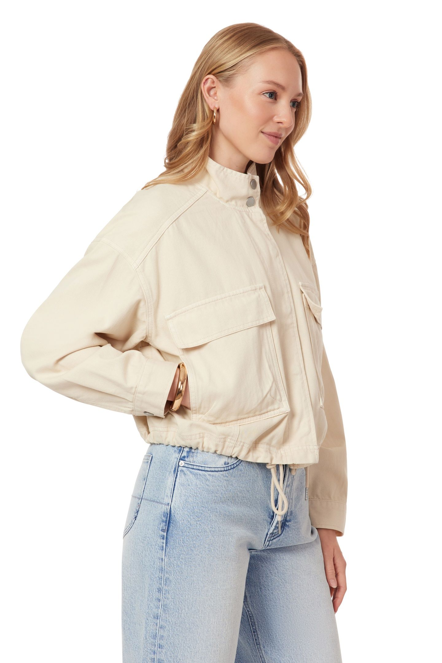 CROPPED UTILITY JACKET WHITECAP GREY 5