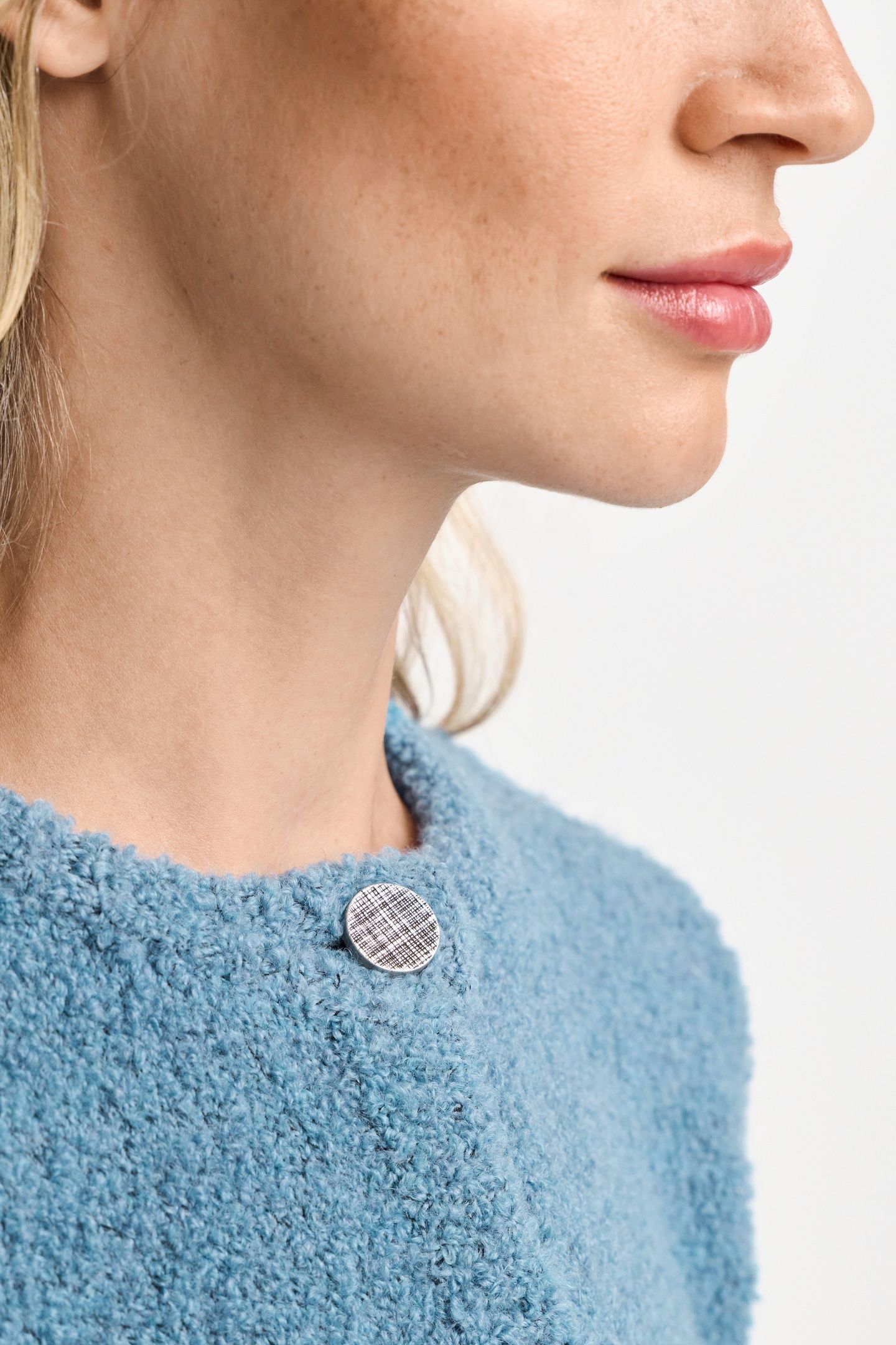 CREW NECK CARDIGAN BOUCLÉ OCEAN BLUE 5
