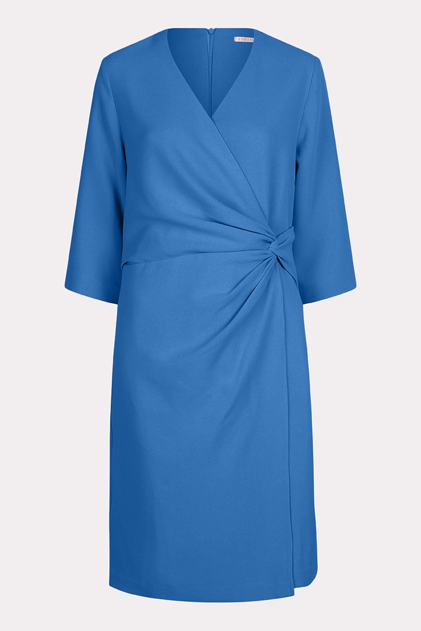 DRESS OVERLAP KNOT S/SLVE BLUE 1