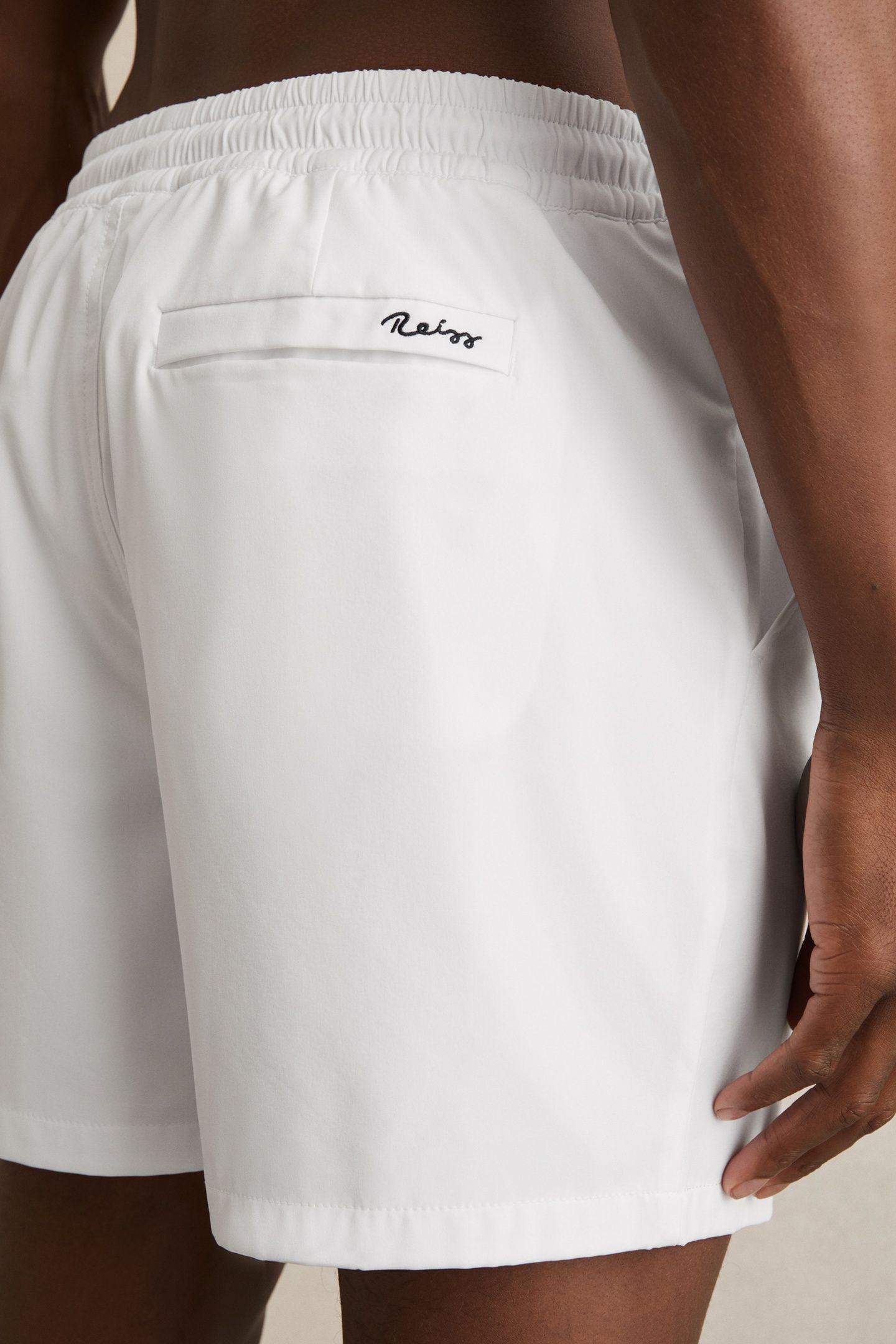 PLAIN DRAWSTRING SWIMSHORT WHITE 7