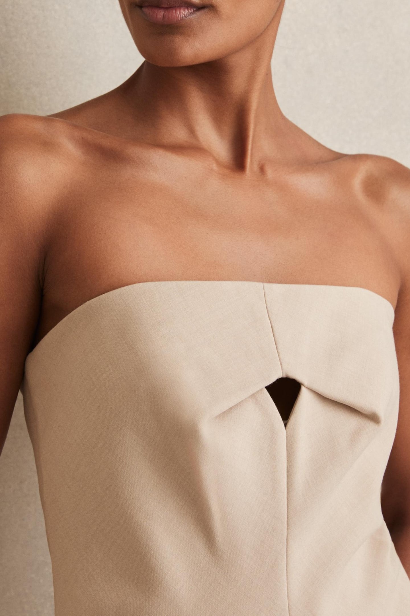 FITTED MIDI DRESS STONE NEUTRAL 6