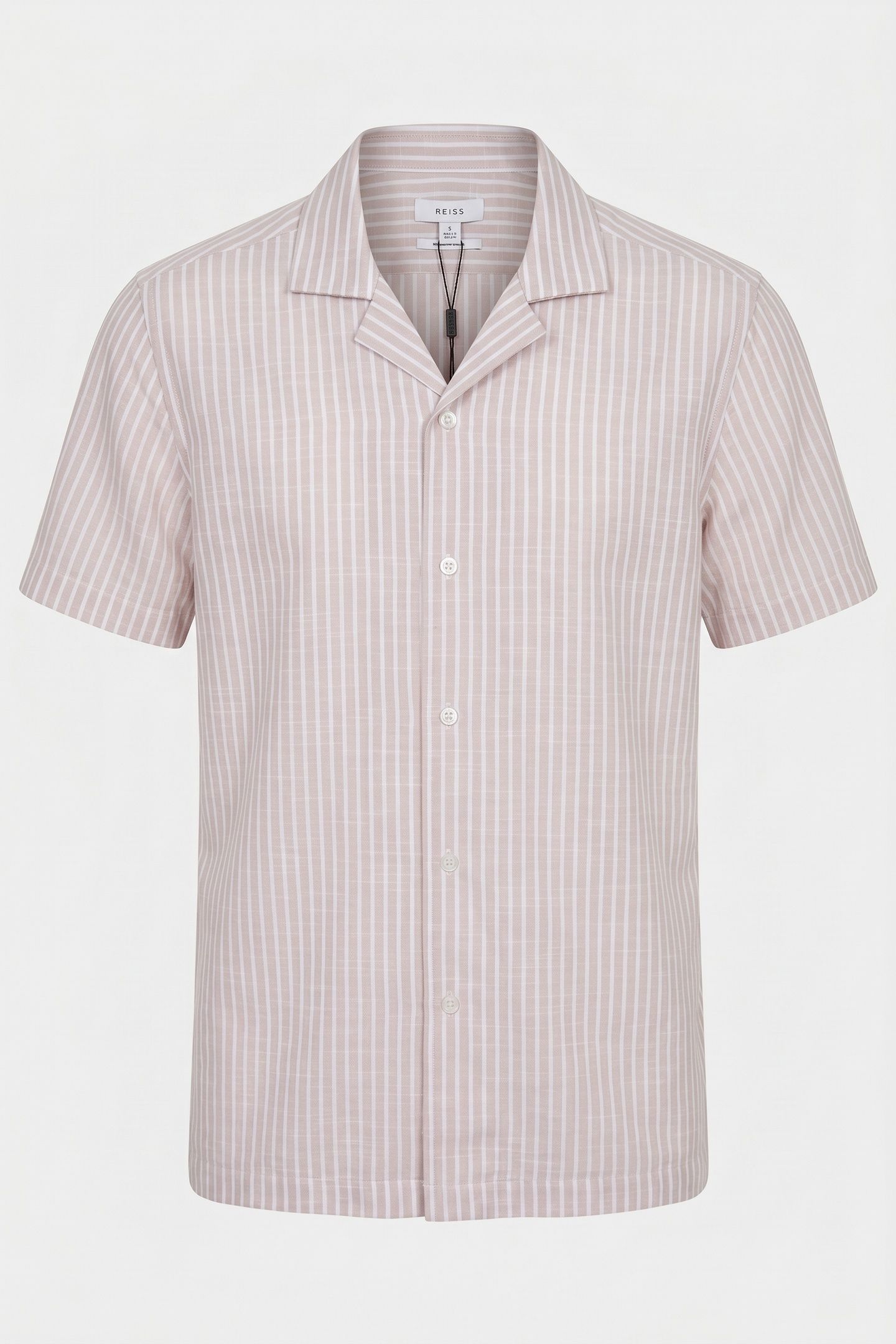 CUBAN COLLAR SS SHIRT SAND/WHITE 3