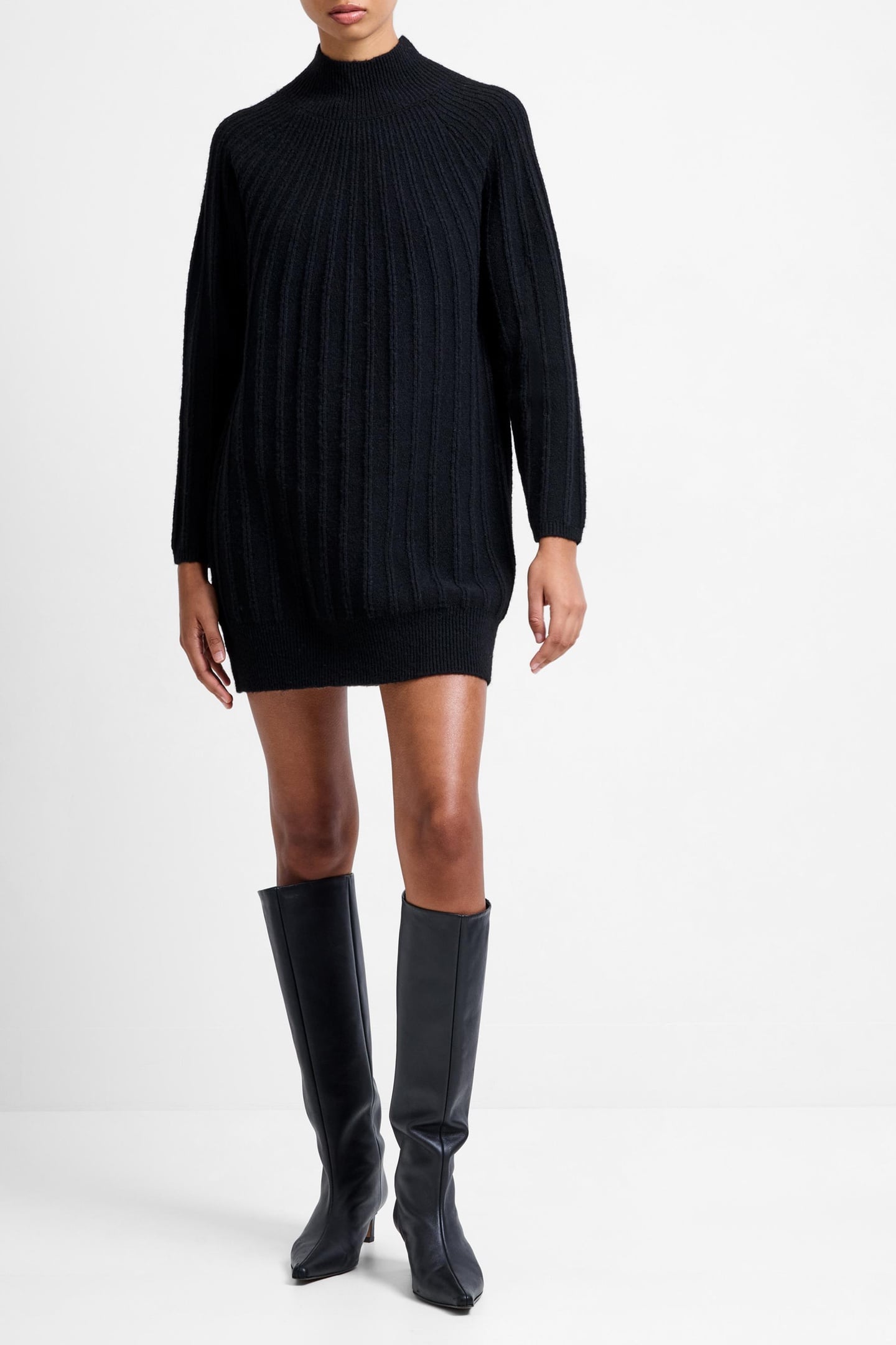 KEZIA RECYCLED MOCK RIB DRESS BLACK 1