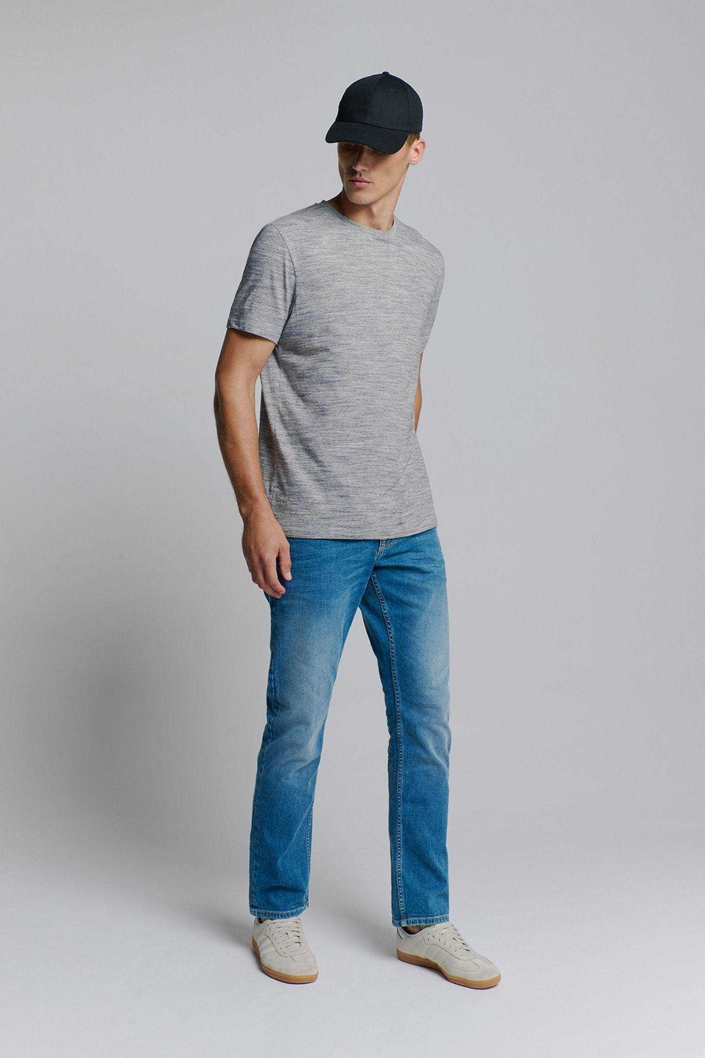 T-SHIRT CREWNECK MULTI COLOURED MELANGE DEEP BLUE 2