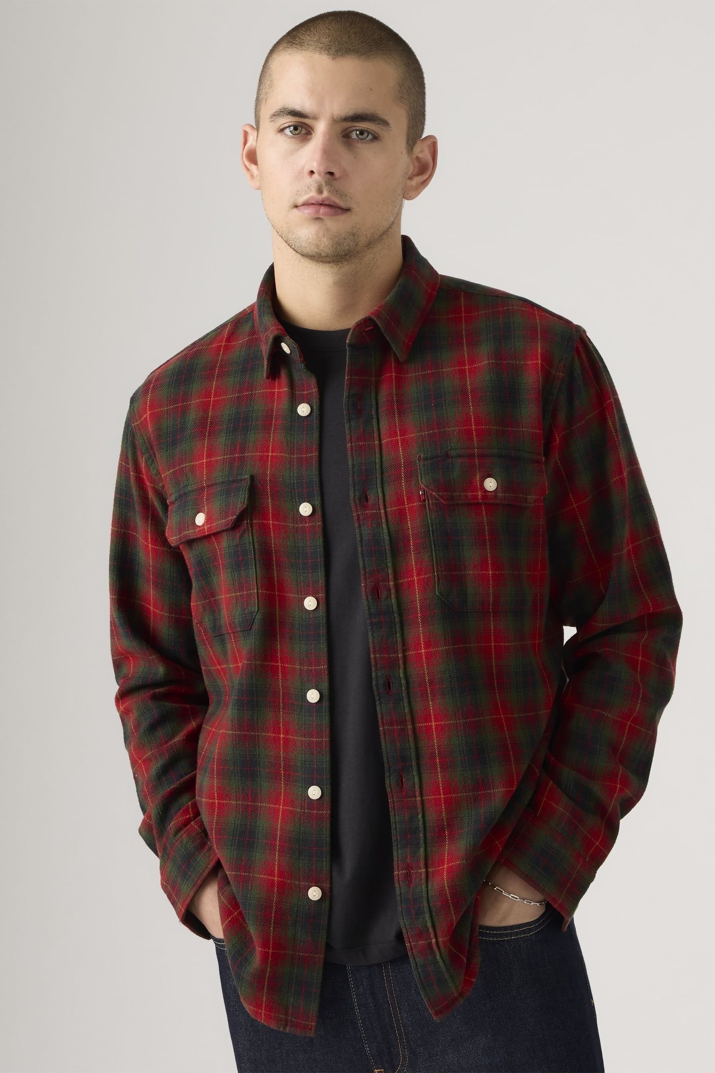 JACKSON WORKER CALVIN PLAID RHYTHMIC RED 1
