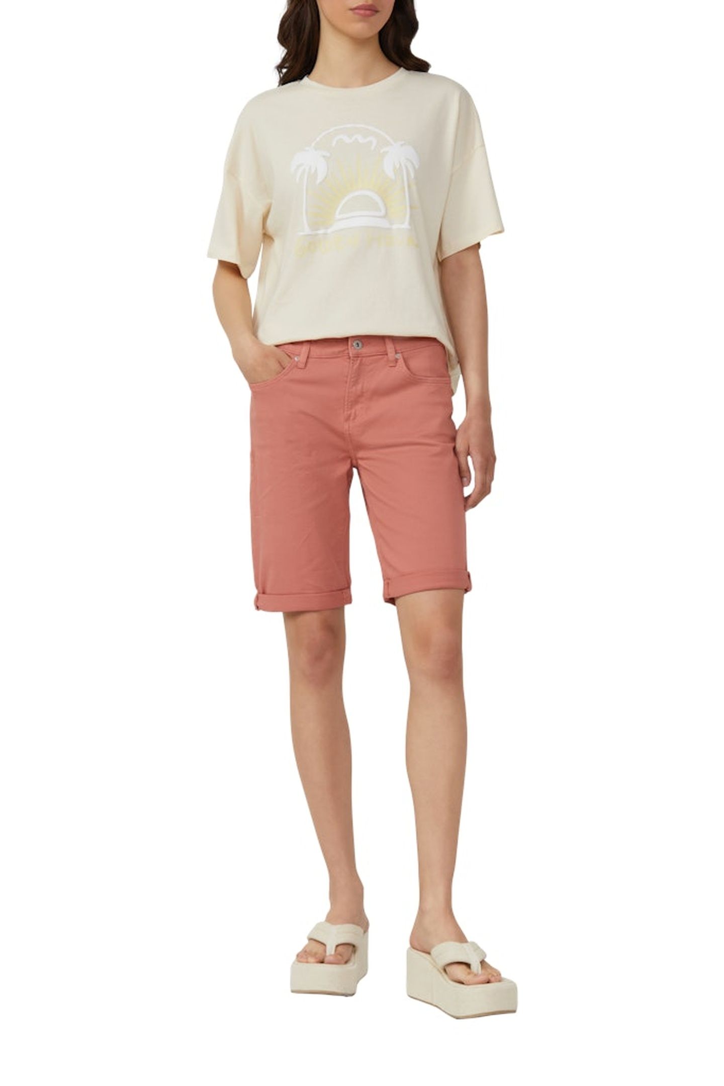 QS JEANS SHORTS RED ROSE 2