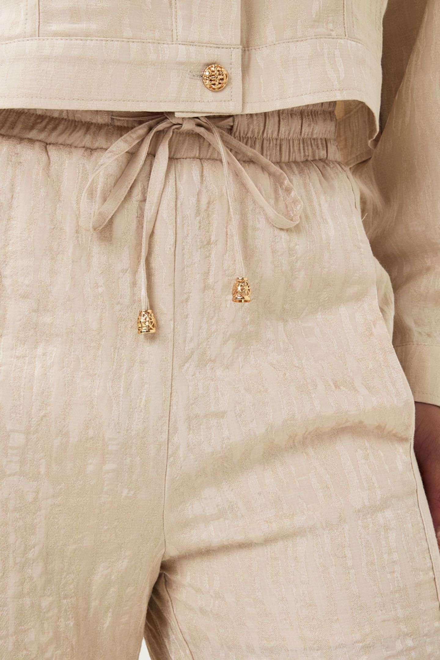 TROUSERS WIDE JACQUARD SAND 8