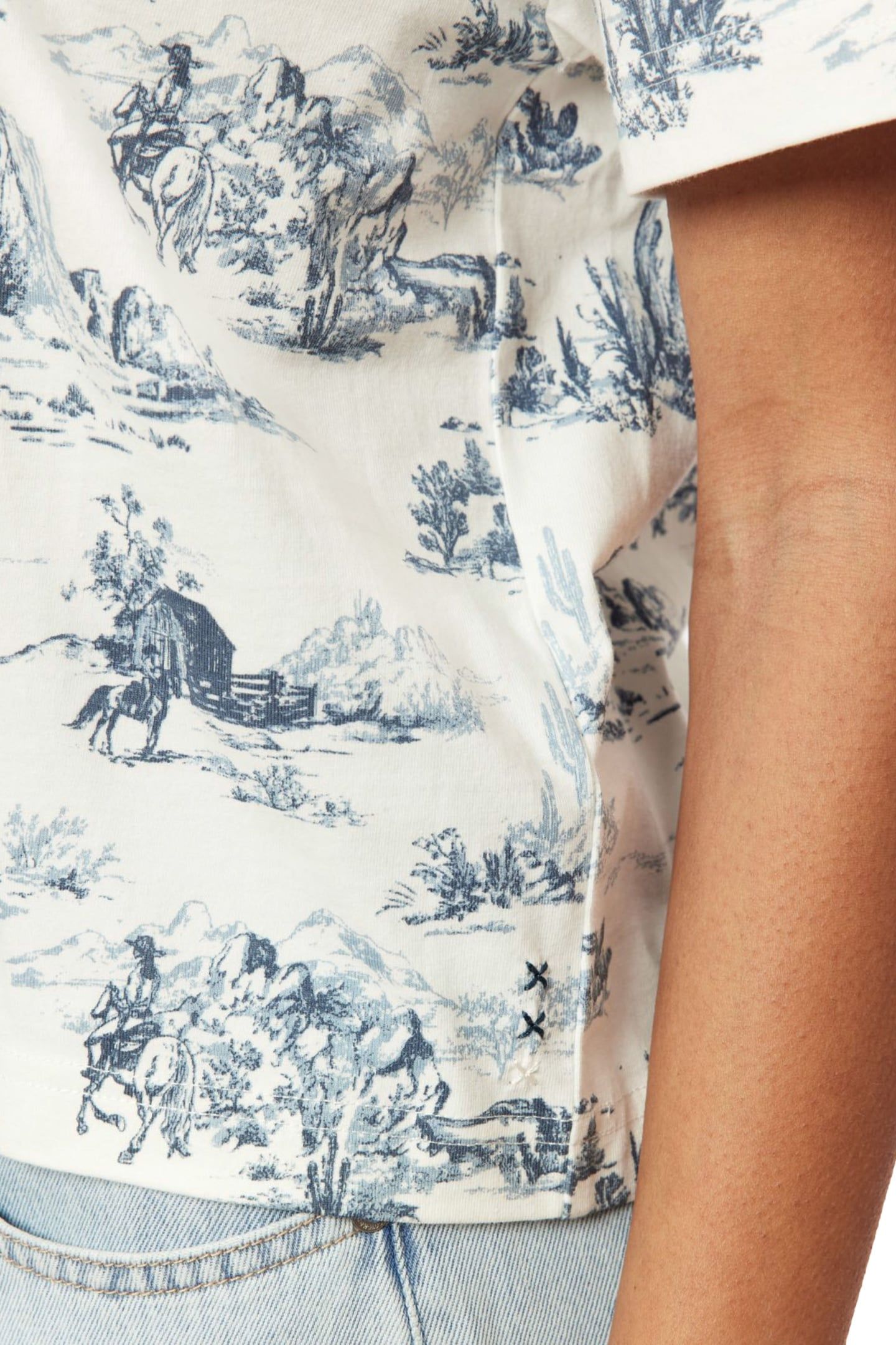 BOXY CROP TEE BLUE TOILE 6