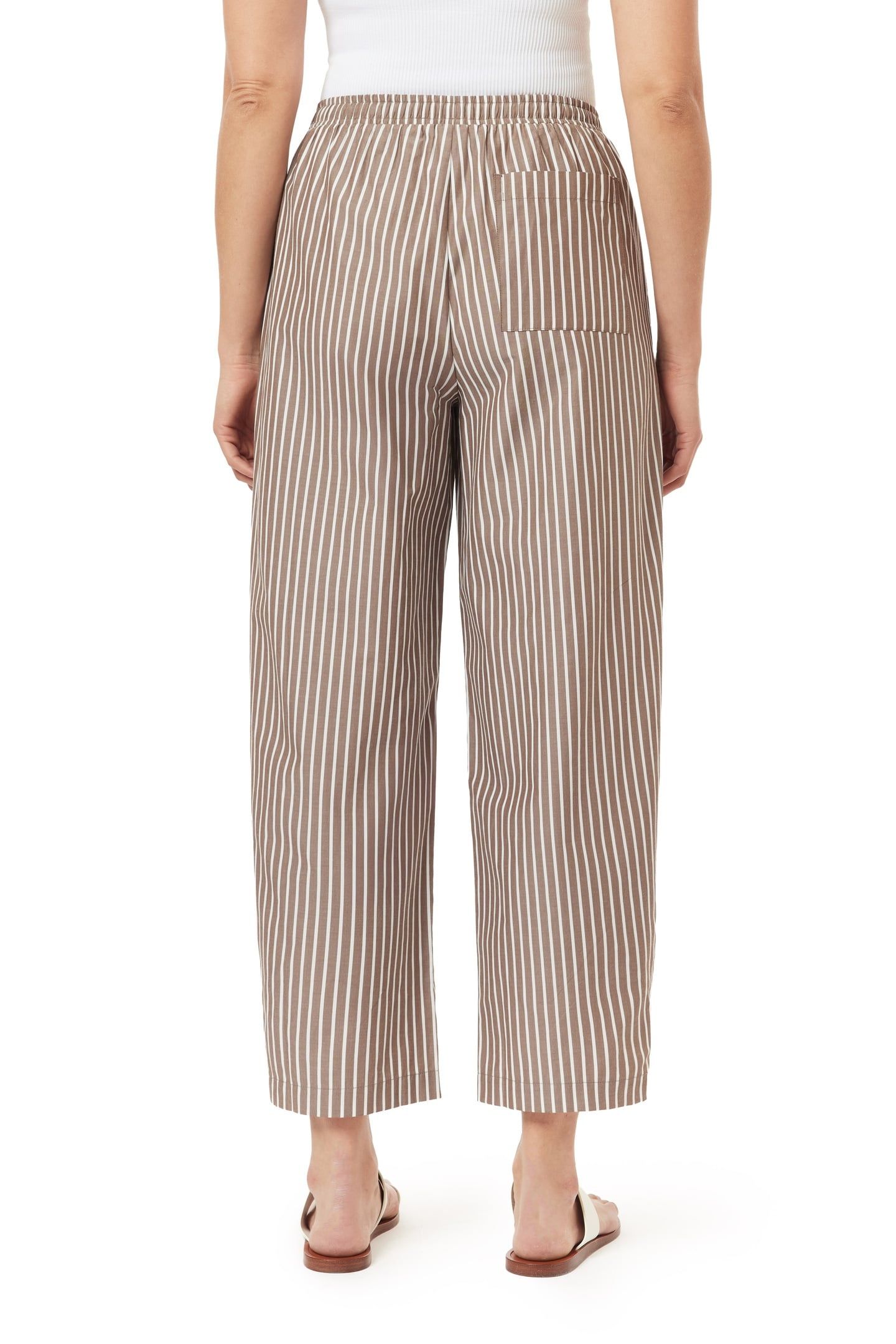 BARREL LEG PANTS BROWN STRIPE 5