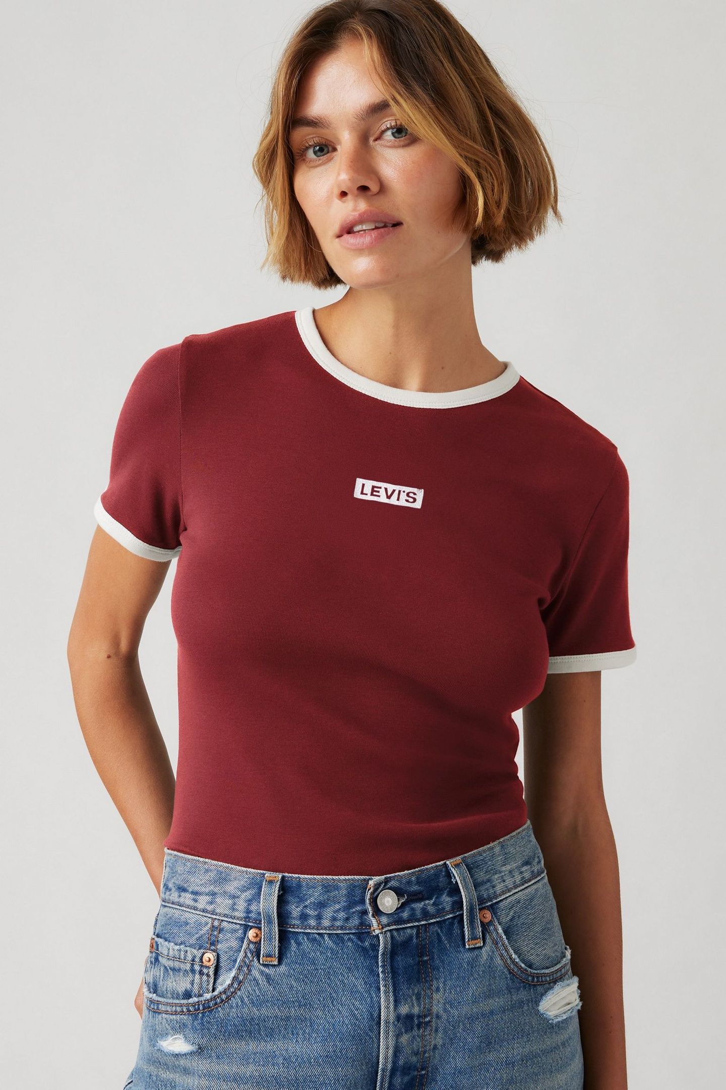 GRAPHIC RINGER RICKIE SSNL BOX TAB CHOCO 2